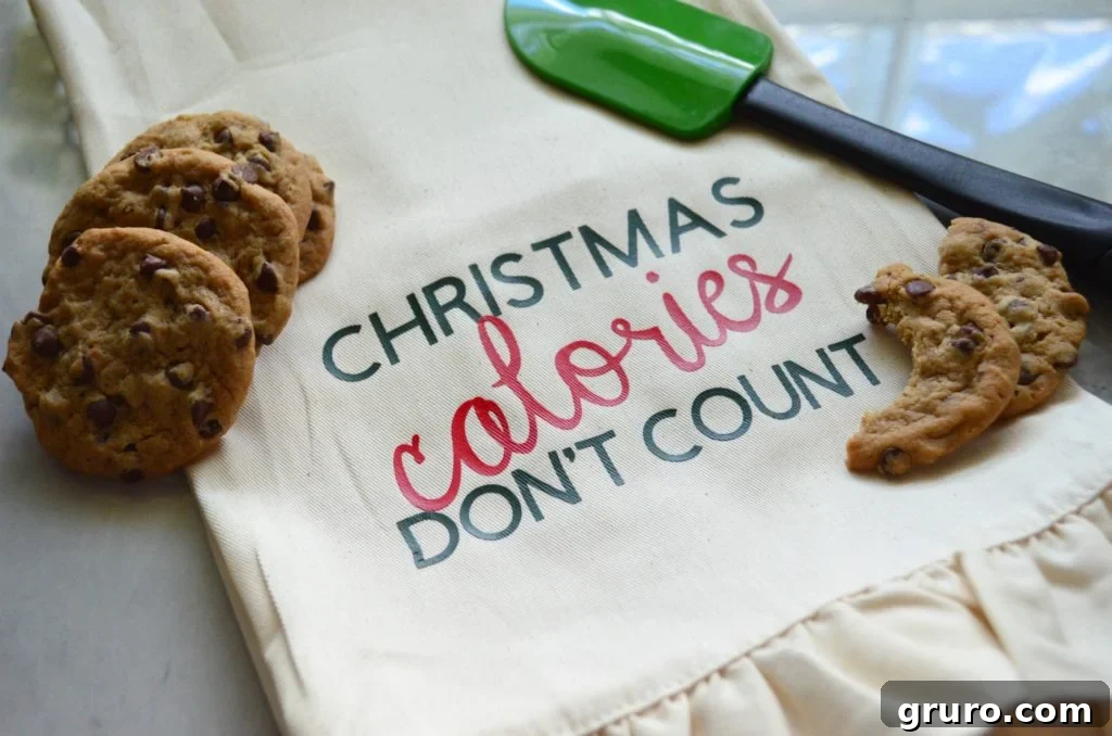 Completed 'Christmas Calories Don't Count' dish towel project