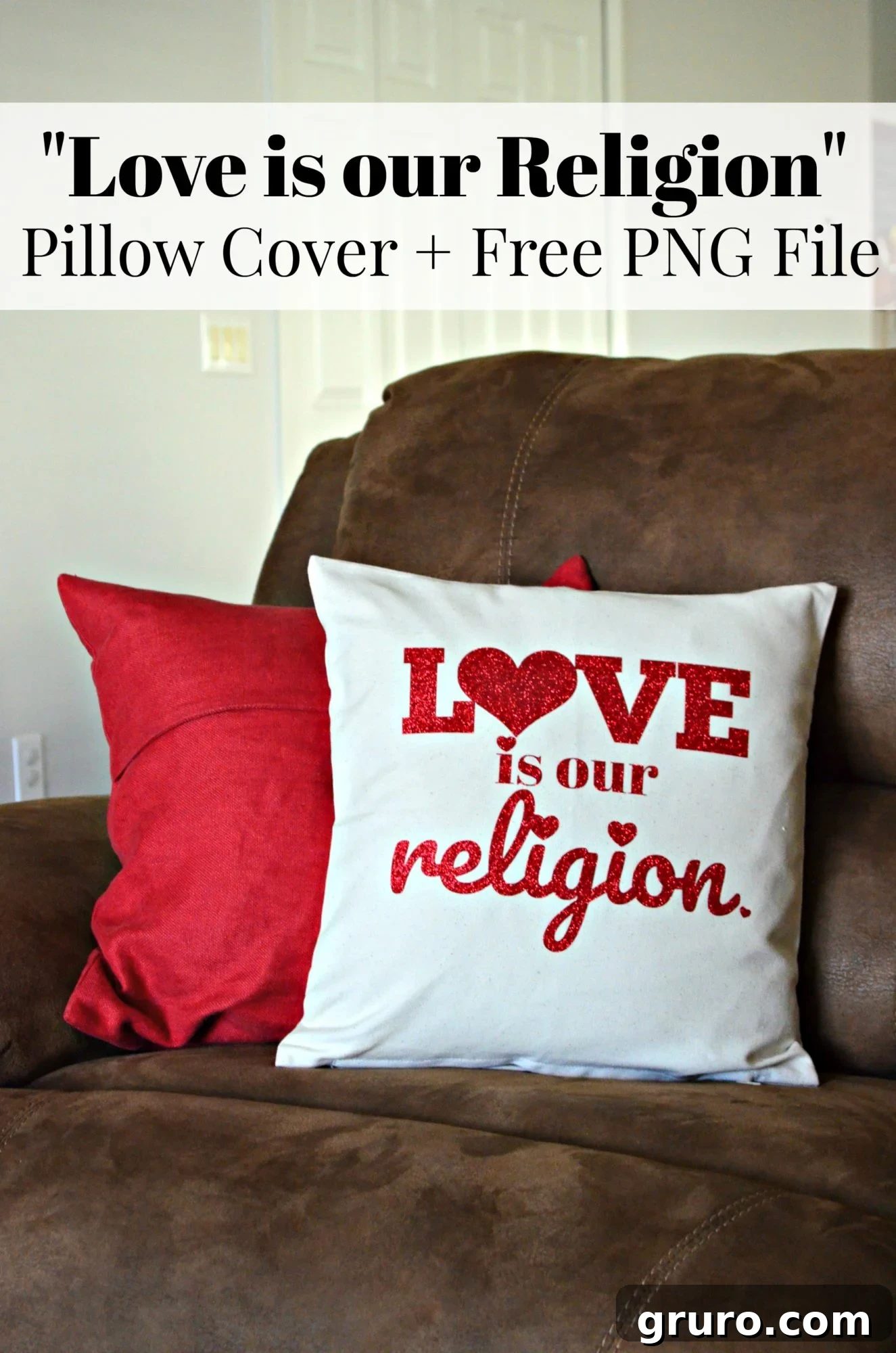 Love is my Religion Pillow Cover DIY