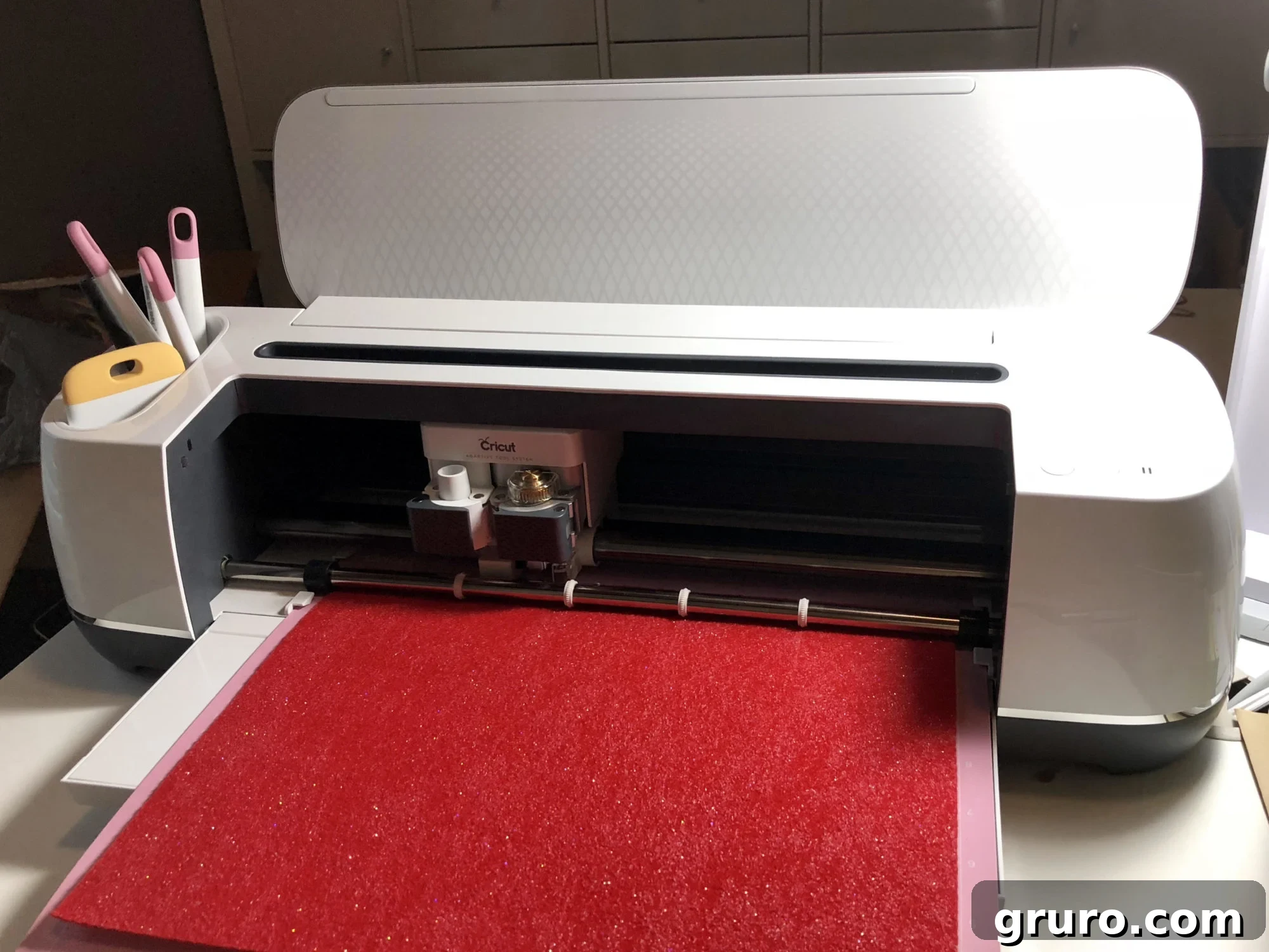 Loading the Cupid's Arrow design in Cricut Design Space for felt cutting