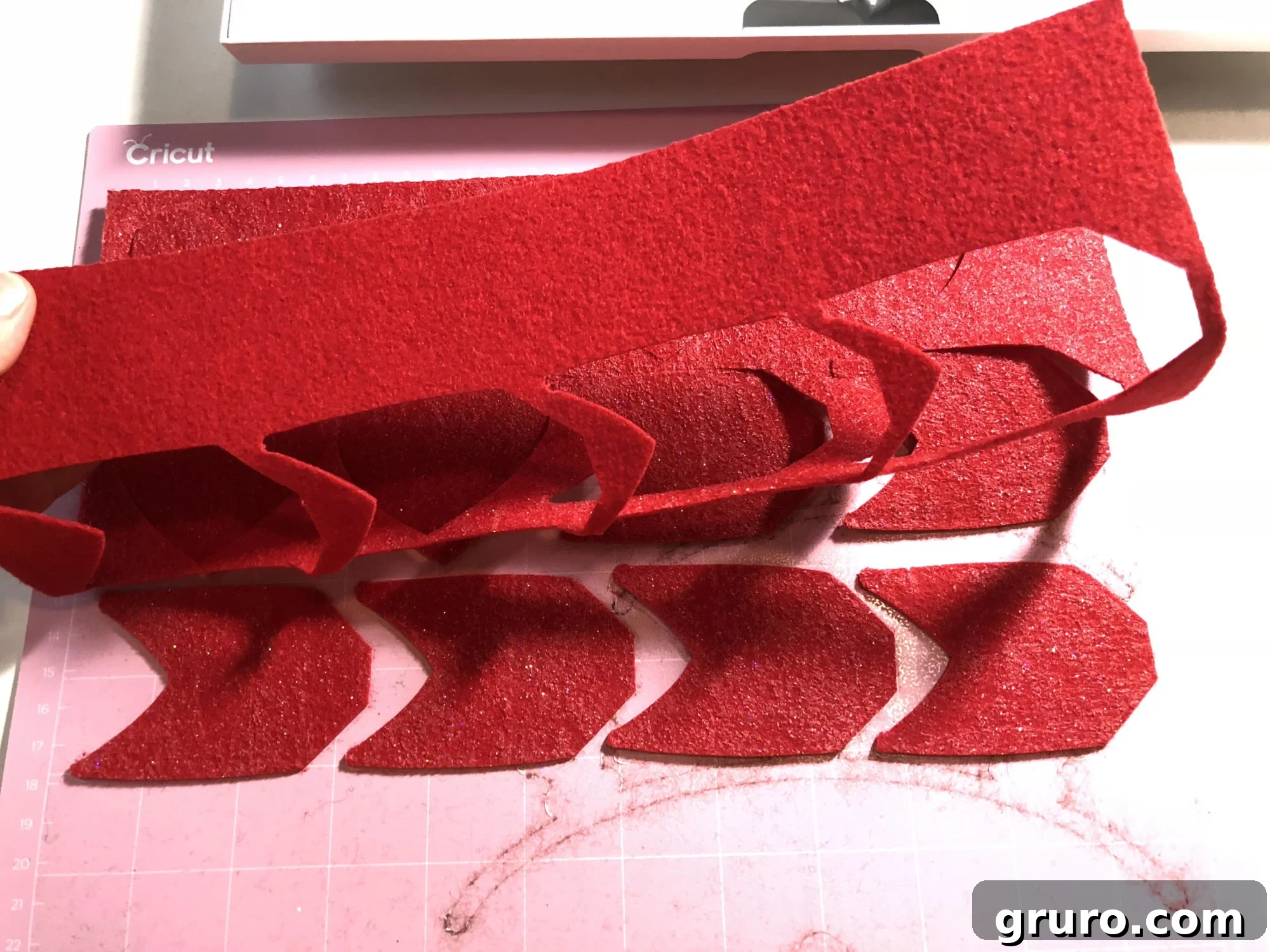 Removing negative space from felt after Cricut cutting process