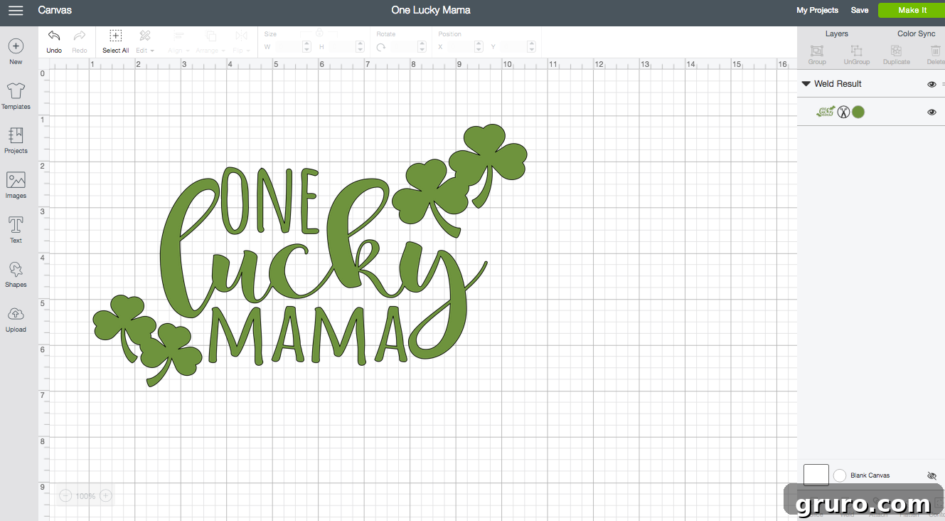 Cricut Design Space - DIY One Lucky Mama Iron-On Shirt
