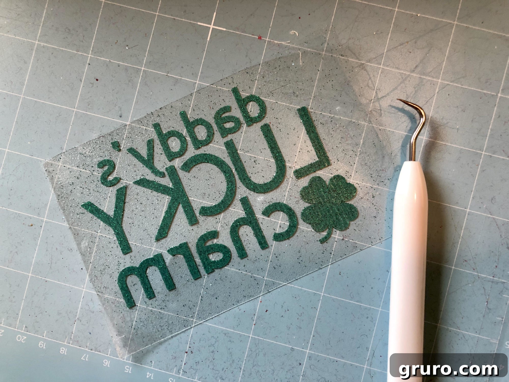 Talisman Tee 5 Weeded 'Daddy's Lucky Charm' T-Shirt design ready for heat application