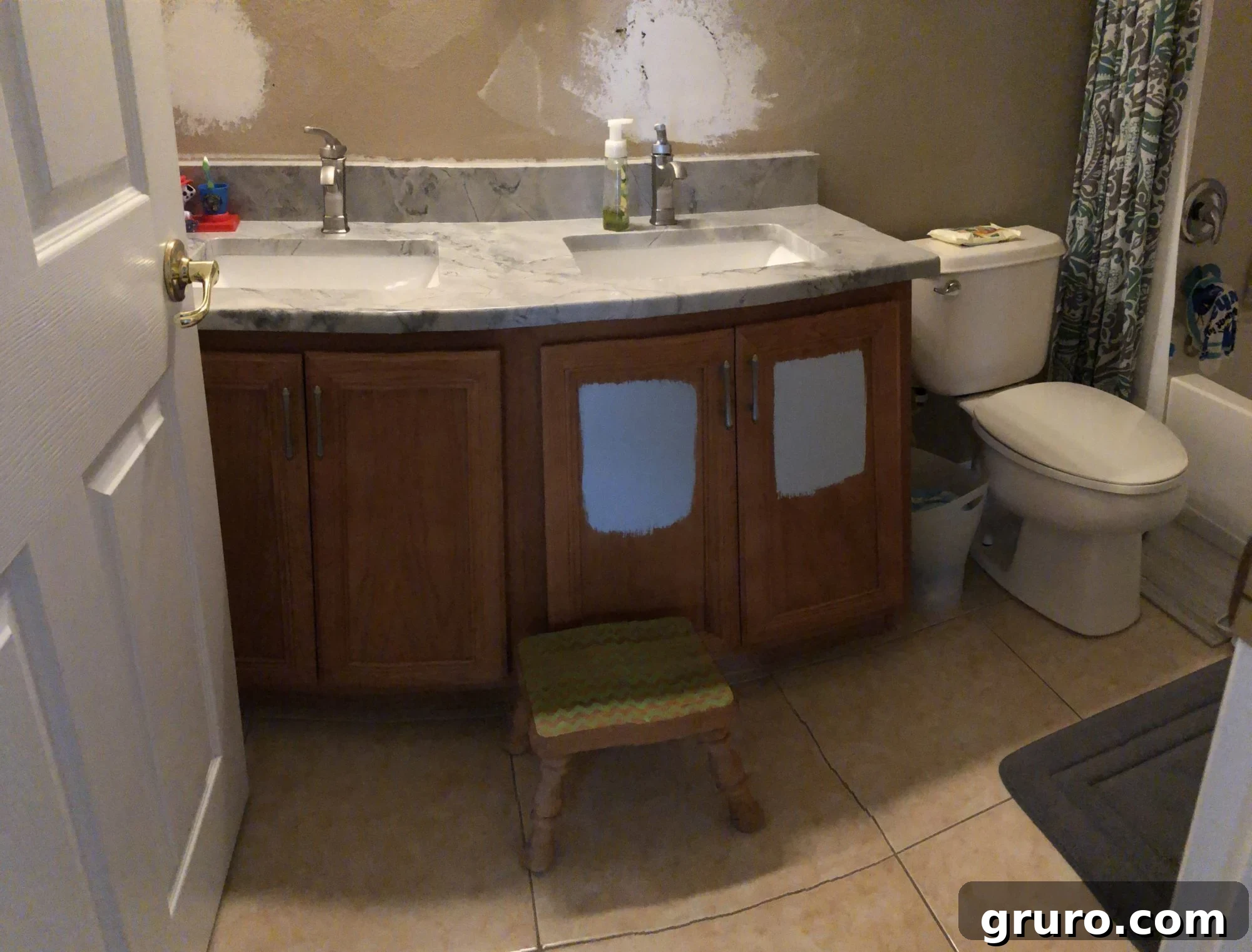 Before with builder grade cabinet