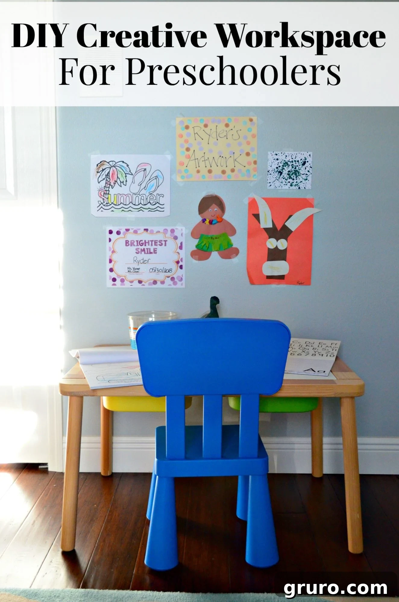DIY Creative Workspace for Preschoolers: Child's Art Display Wall
