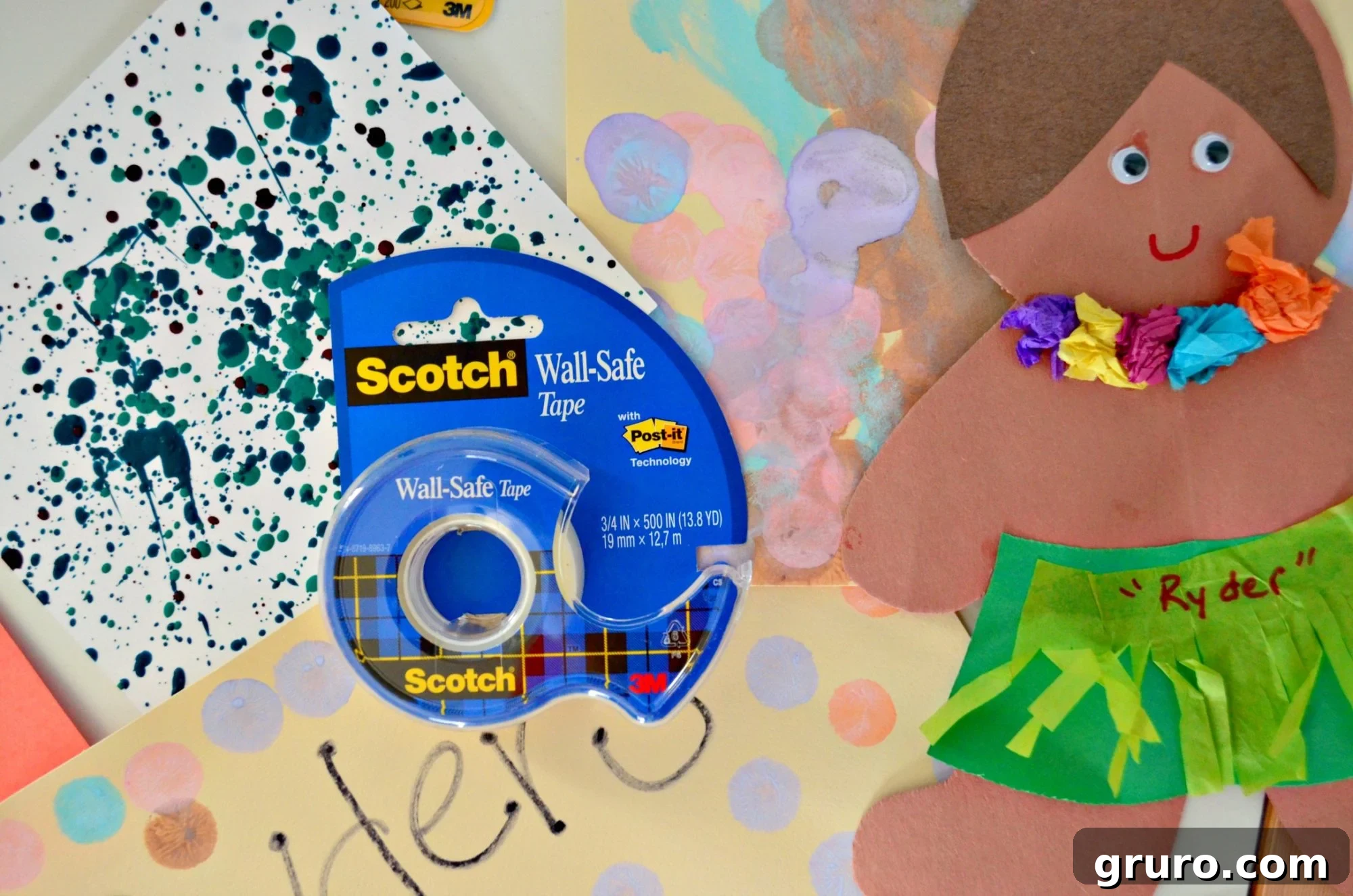 Scotch Wall-Safe Tape in a preschooler's creative room