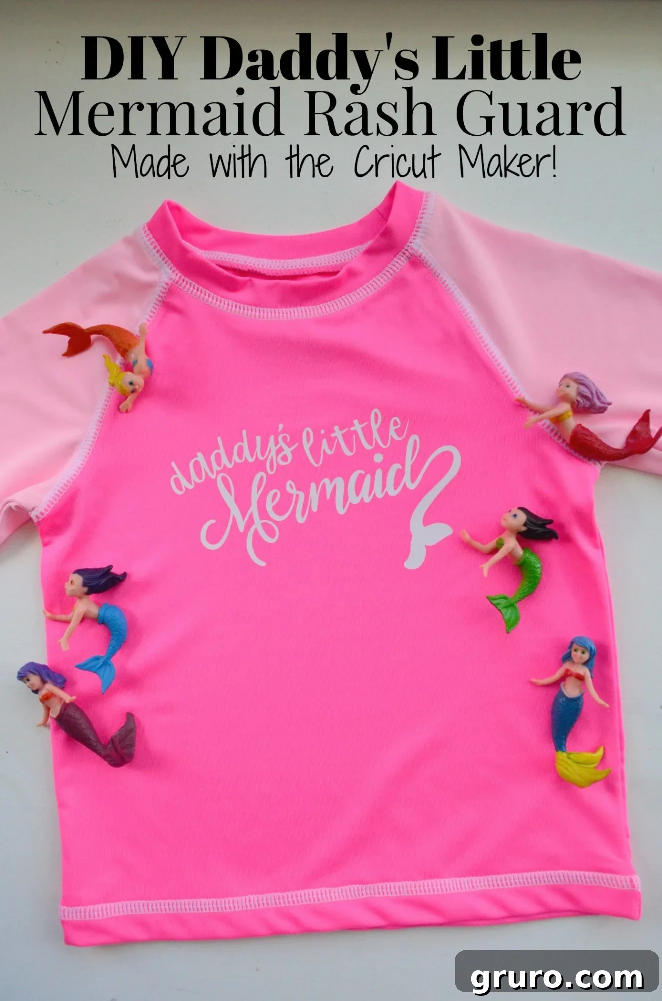 DIY Daddy's Little Mermaid Rash Guard Made with Cricut Maker!