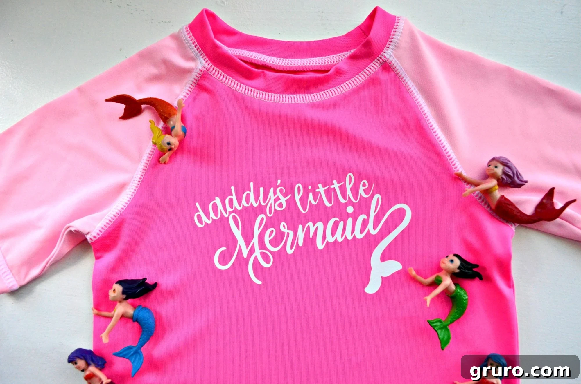 DIY Daddy's Little Mermaid Rash Guard Made with the Cricut Maker