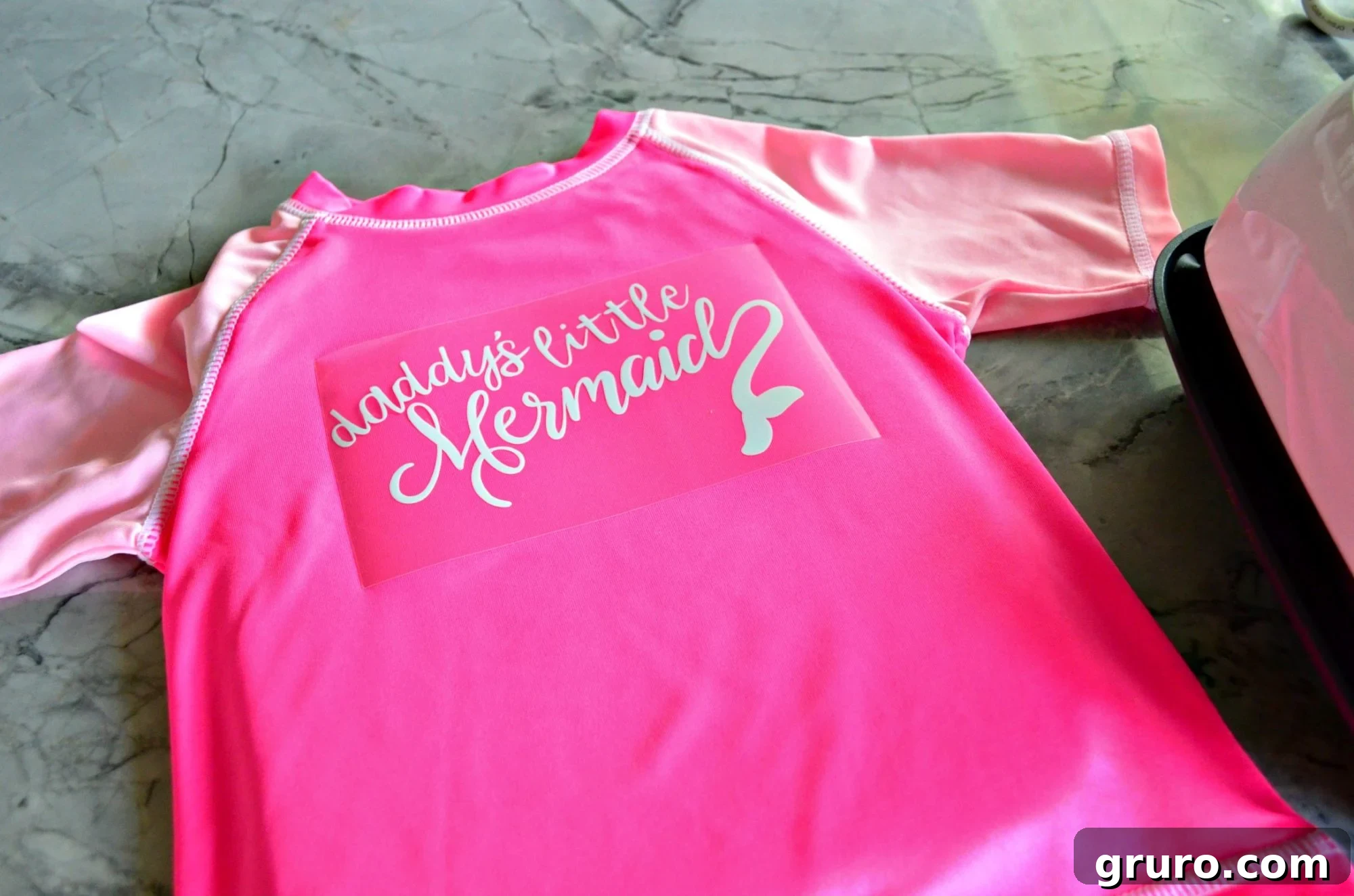 DIY Daddy's Little Mermaid Rash Guard Made with Cricut Maker project