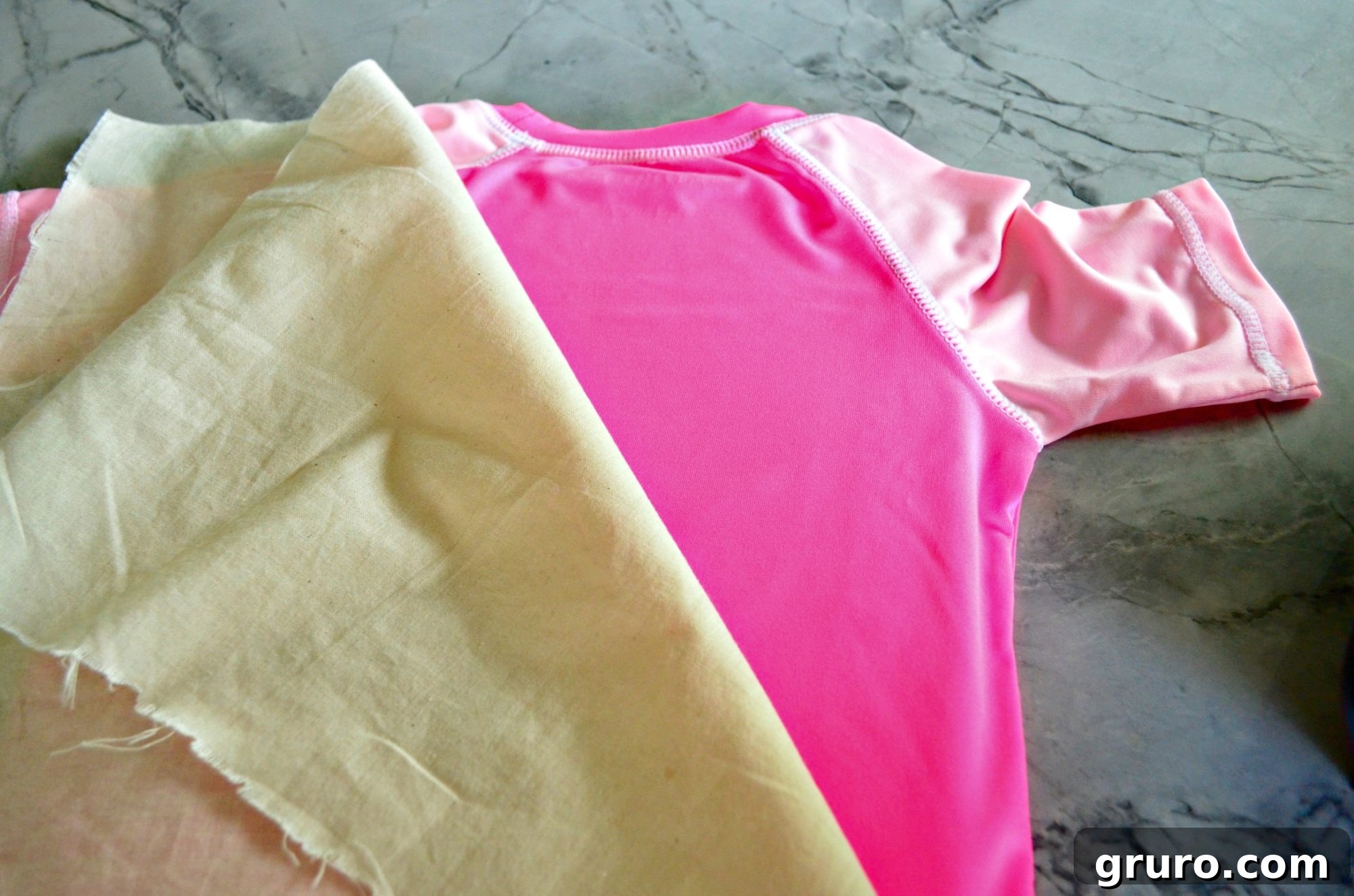 DIY Daddy's Little Mermaid Rash Guard Made with Cricut Maker back of rash guard