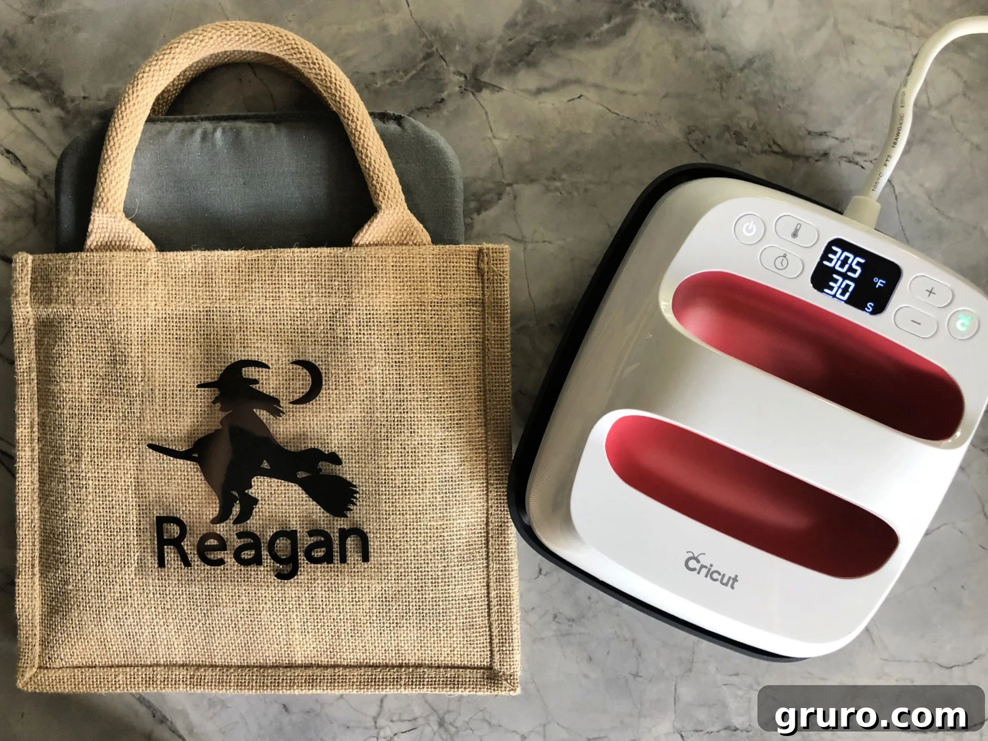 Personalized Burlap Trick or Treat Bag with Cricut EasyPress 2