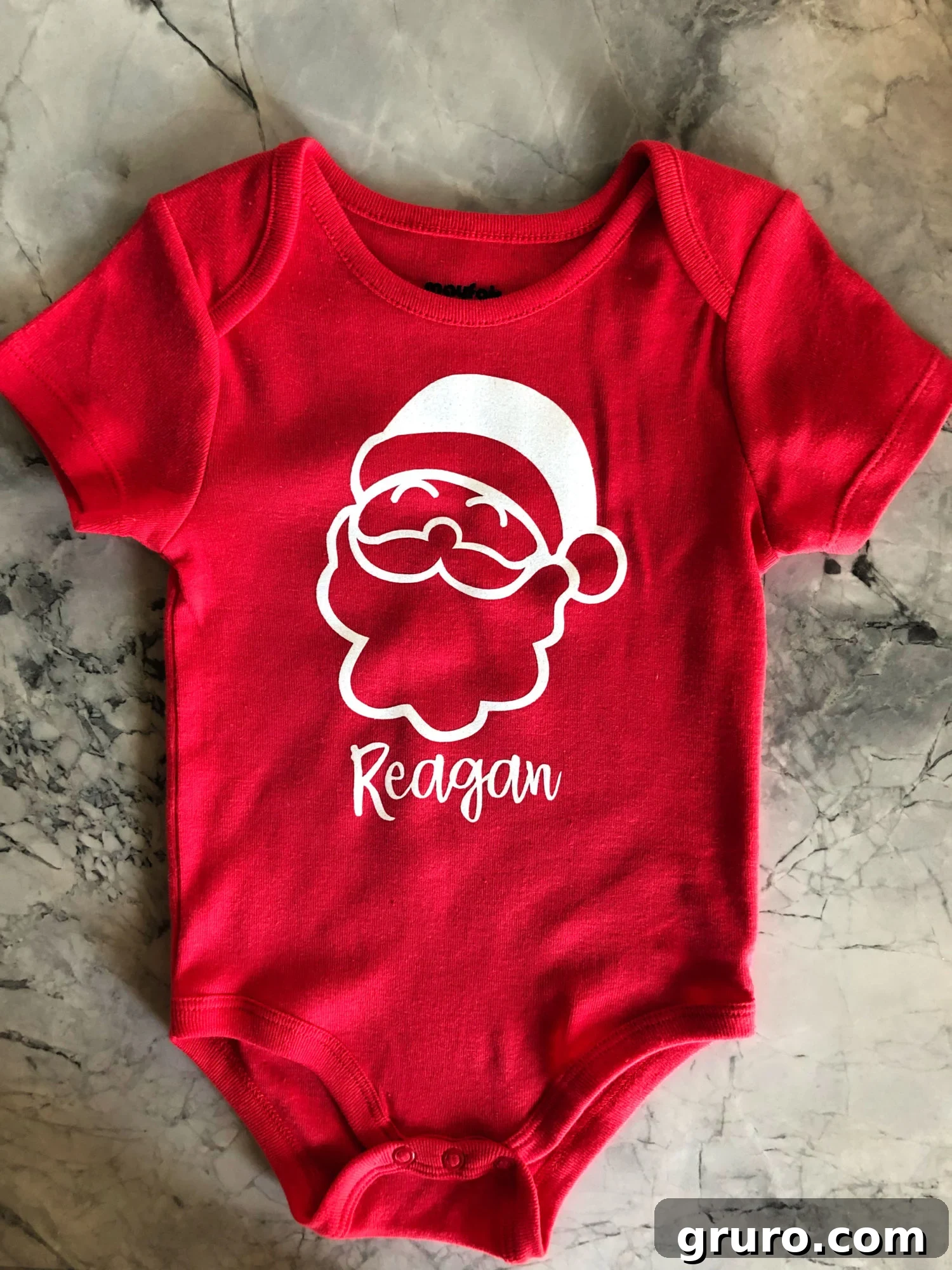DIY Personalized Santa Onesie for baby