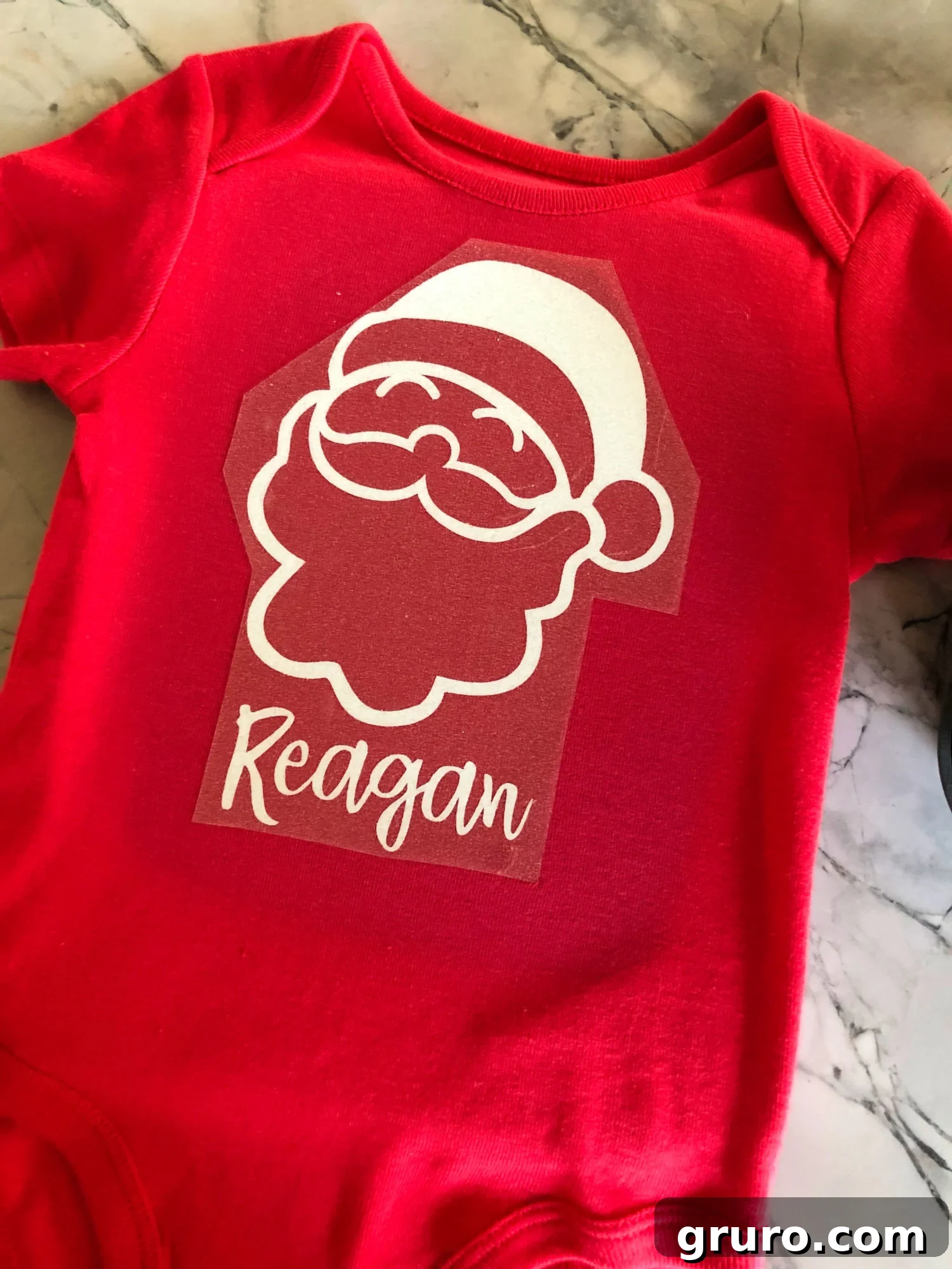 DIY Personalized Santa T-Shirt on onesie