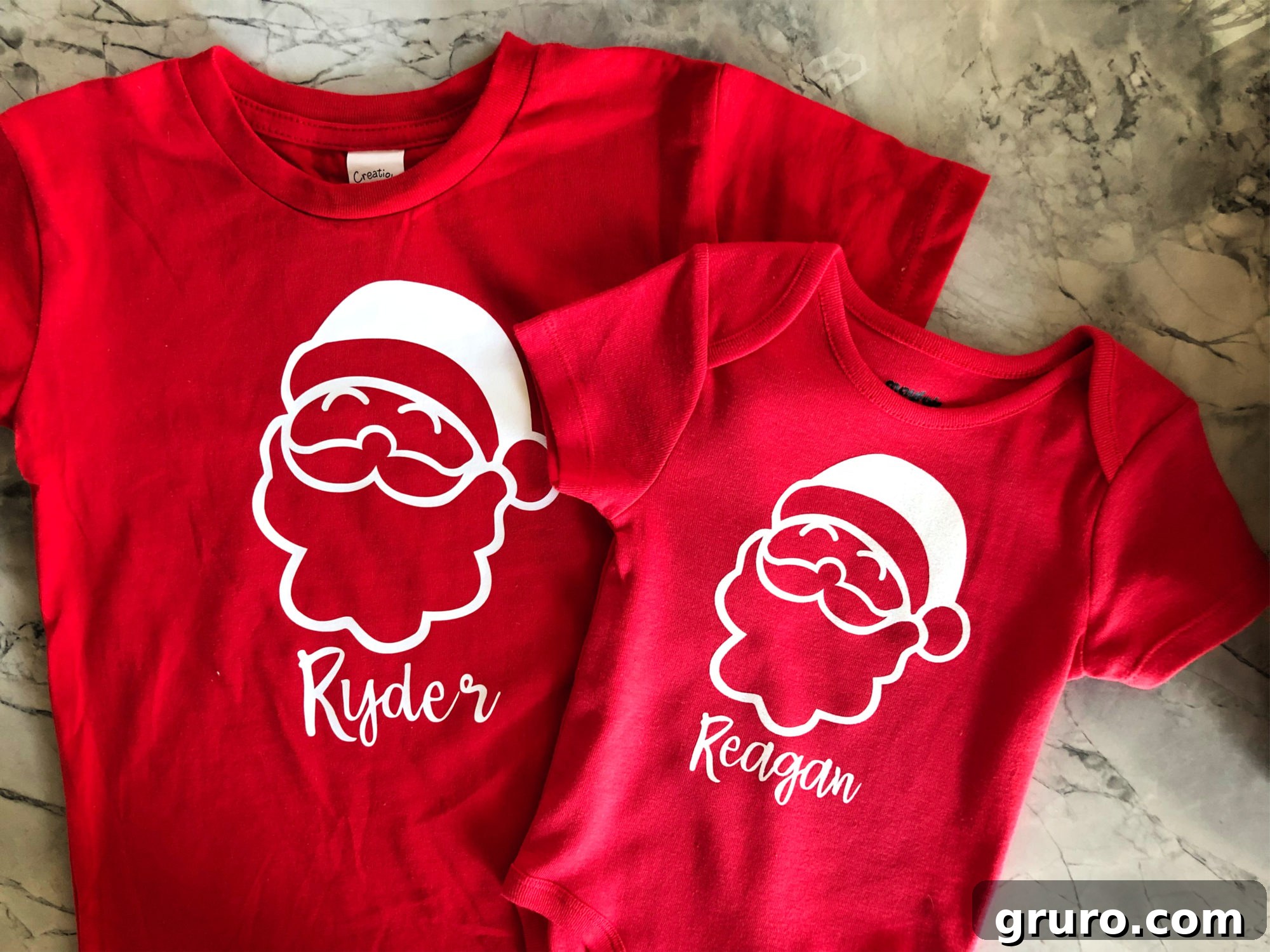 Finished DIY Personalized Santa T-Shirt