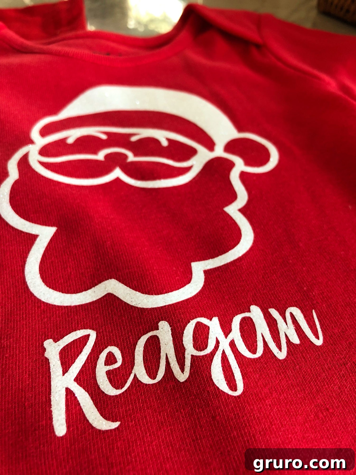 Another finished DIY Personalized Santa T-Shirt with custom name