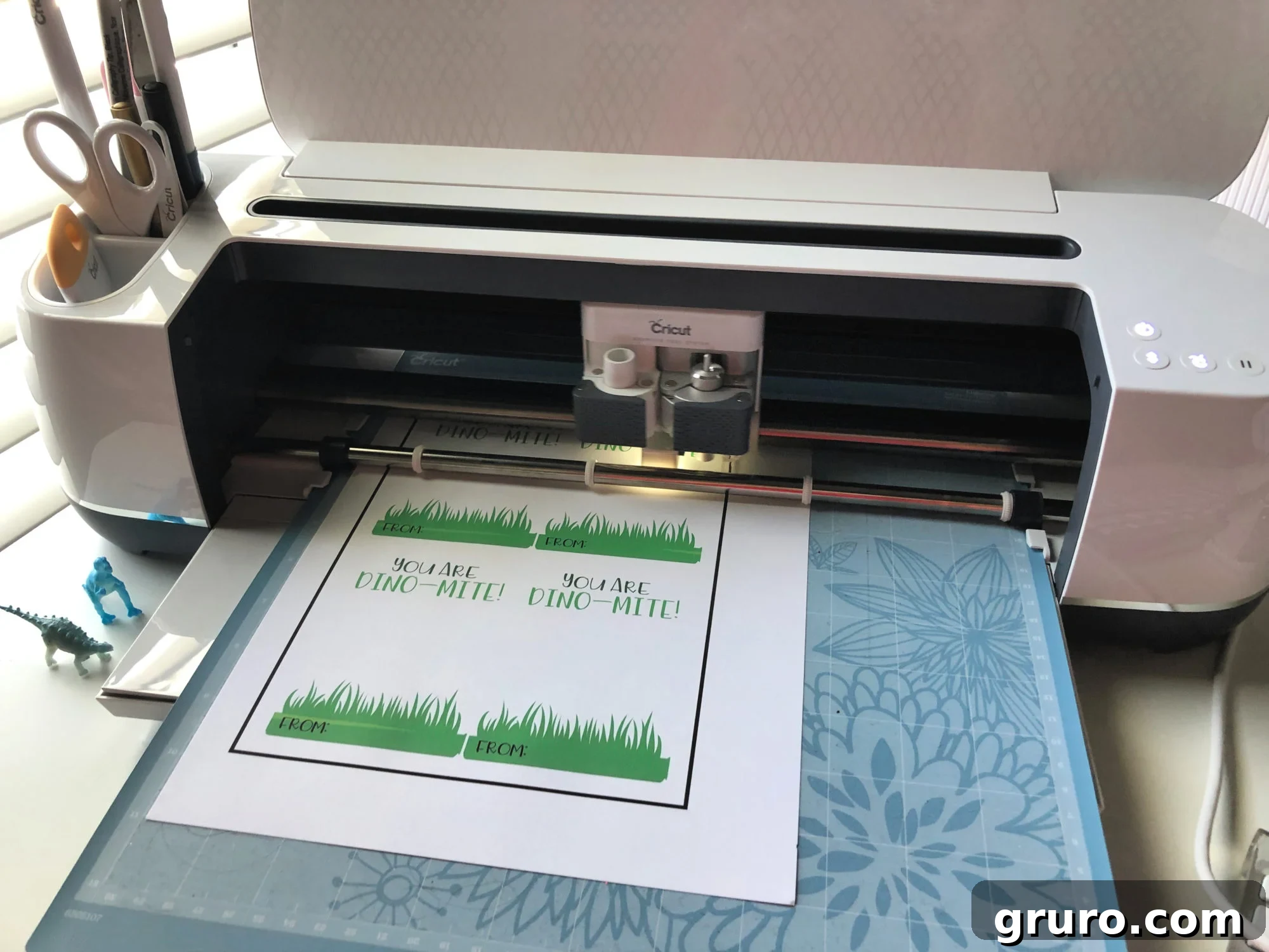 Roarsome Love 5 Dino-Mite Print Then Cut with Cricut Maker in action