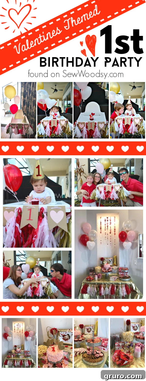 Whimsical Valentine's Themed First Birthday Party Decorations
