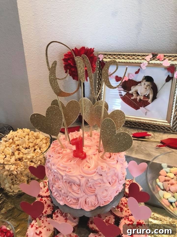 DIY First Birthday Cake Topper with Glitter Details