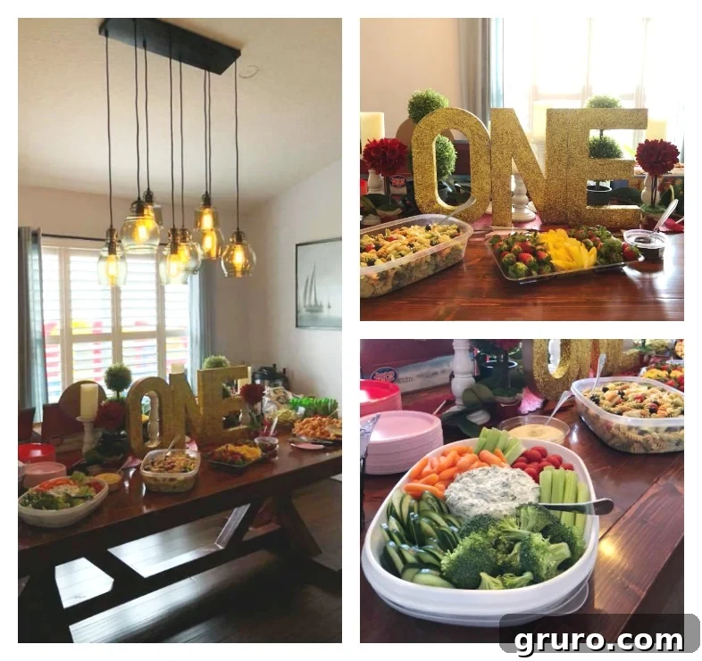 First Birthday Party Lunch Buffet Spread