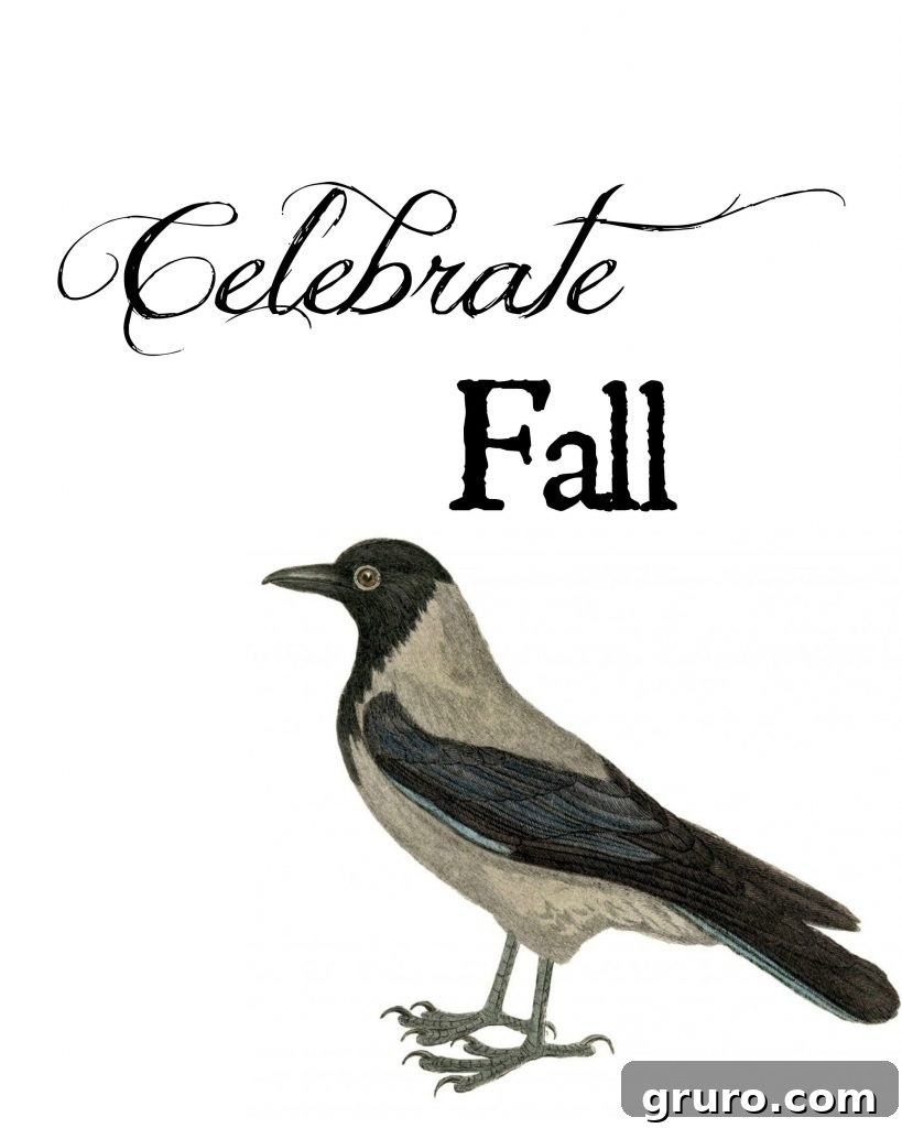 'Celebrate Fall!' printable art, a festive design perfect for lively autumn decorations