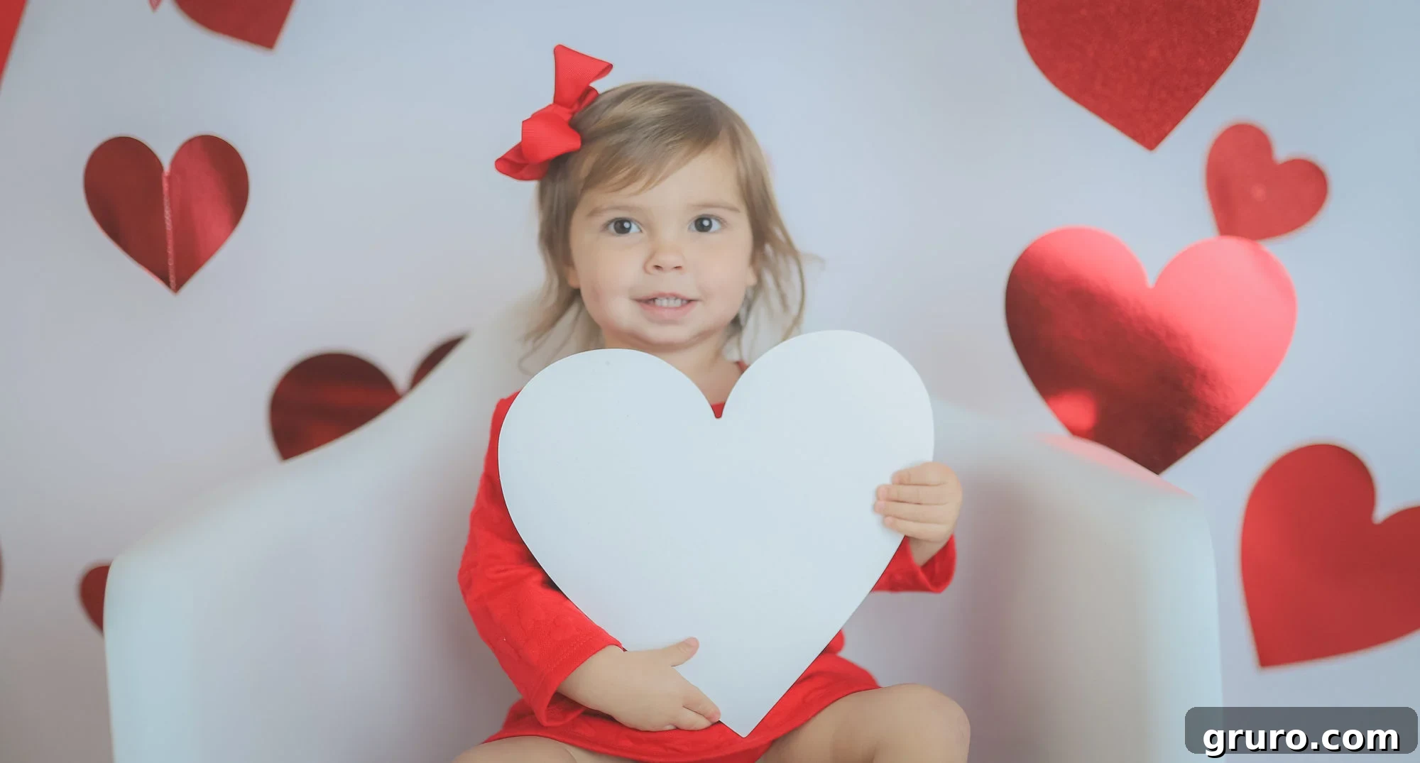 Valentines Day Toddler Heart Photo