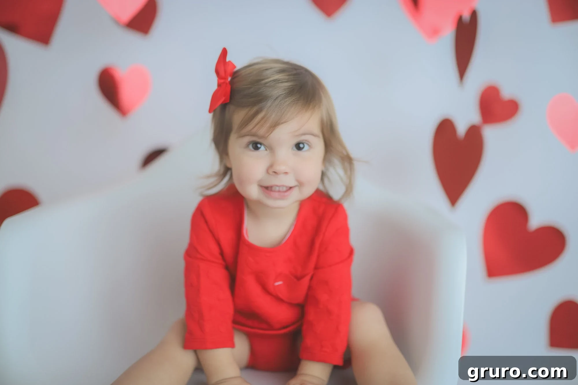 Valentines Toddler Girl Heart Photo