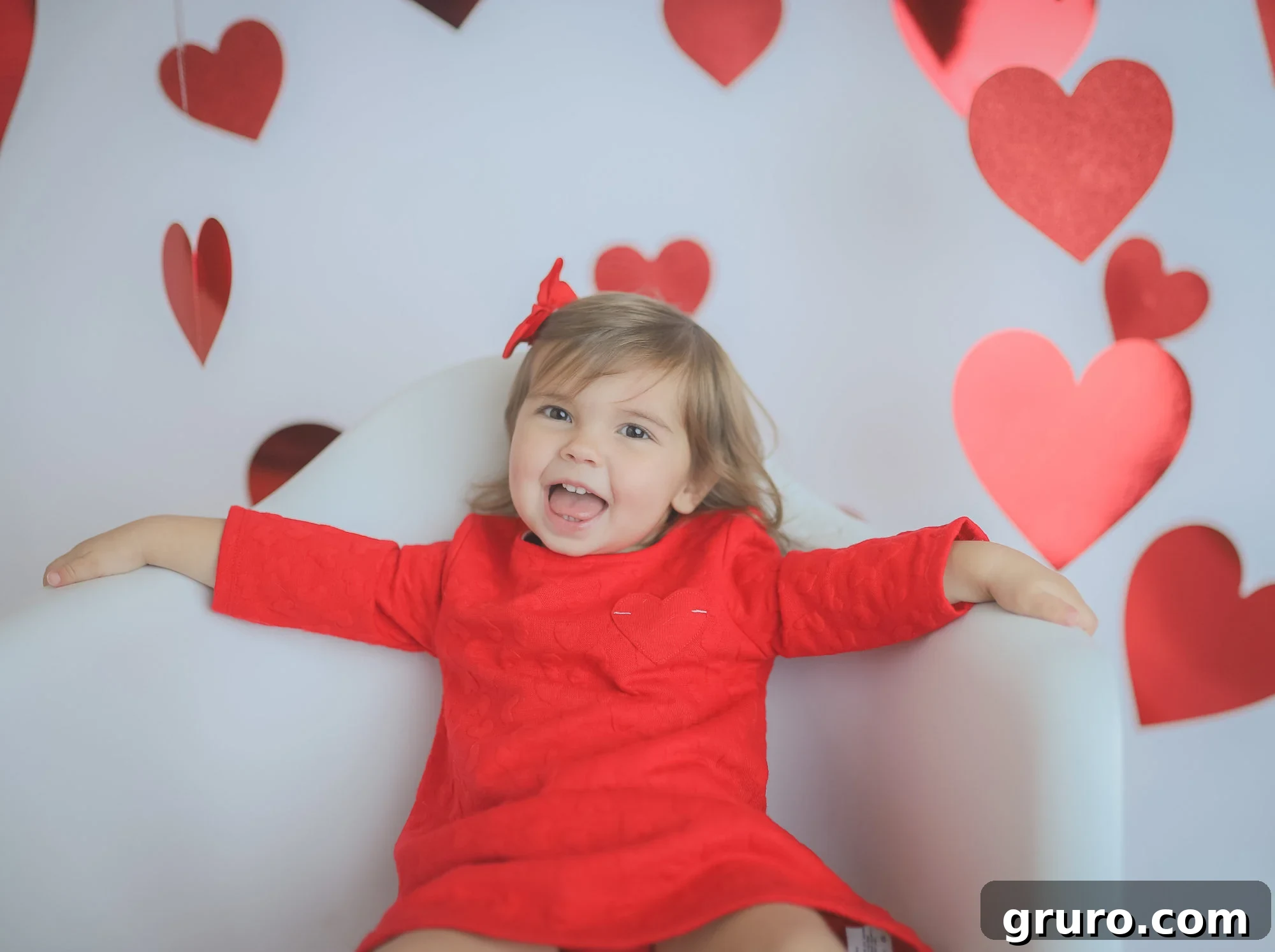 Valentines Toddler Girl Heart Photo
