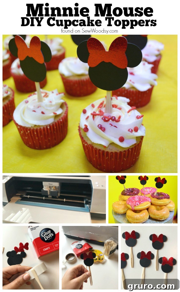 Minnie Mouse DIY Cupcake Toppers