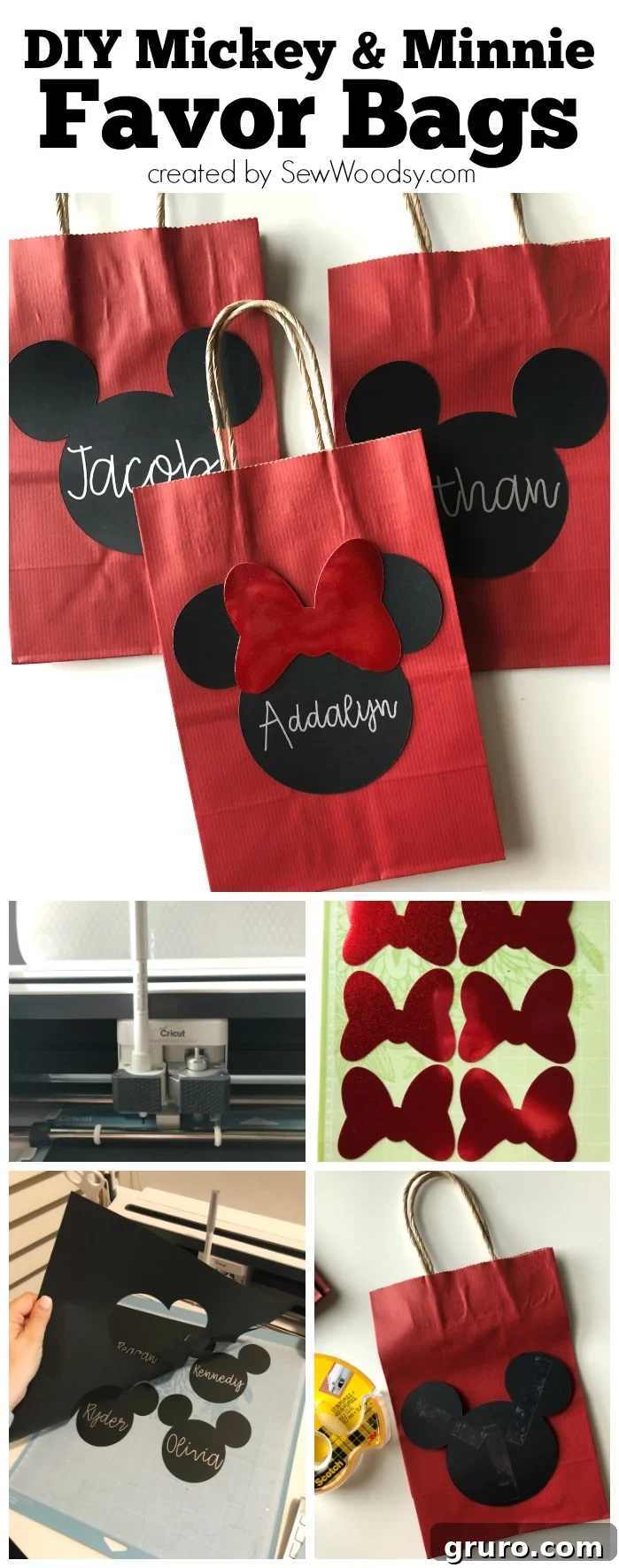 DIY Mickey & Minnie Mouse Favor Bags