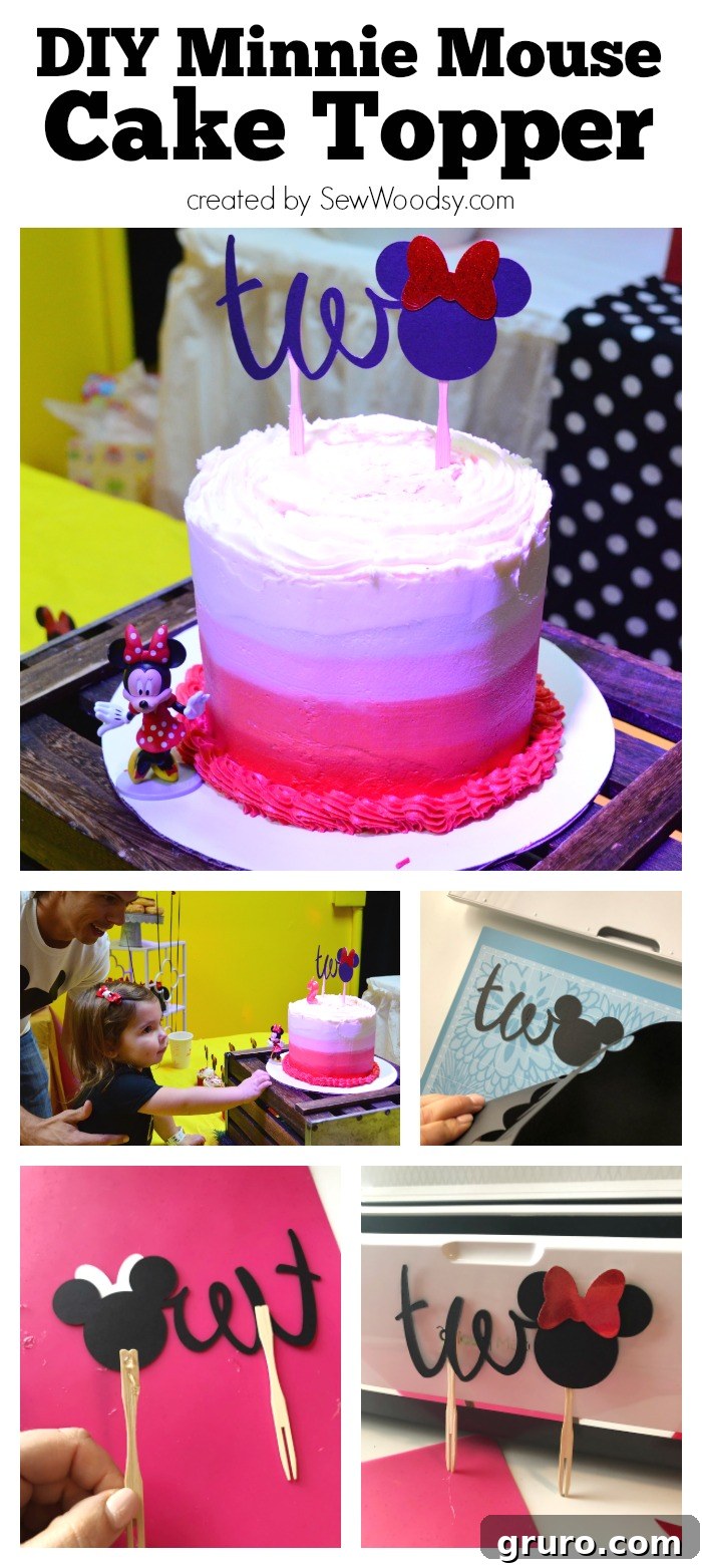 DIY Minnie Mouse Cake Topper