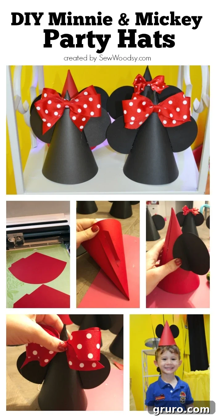 DIY Minnie and Mickey Mouse Party Hats - A handcrafted approach to Disney birthday fun