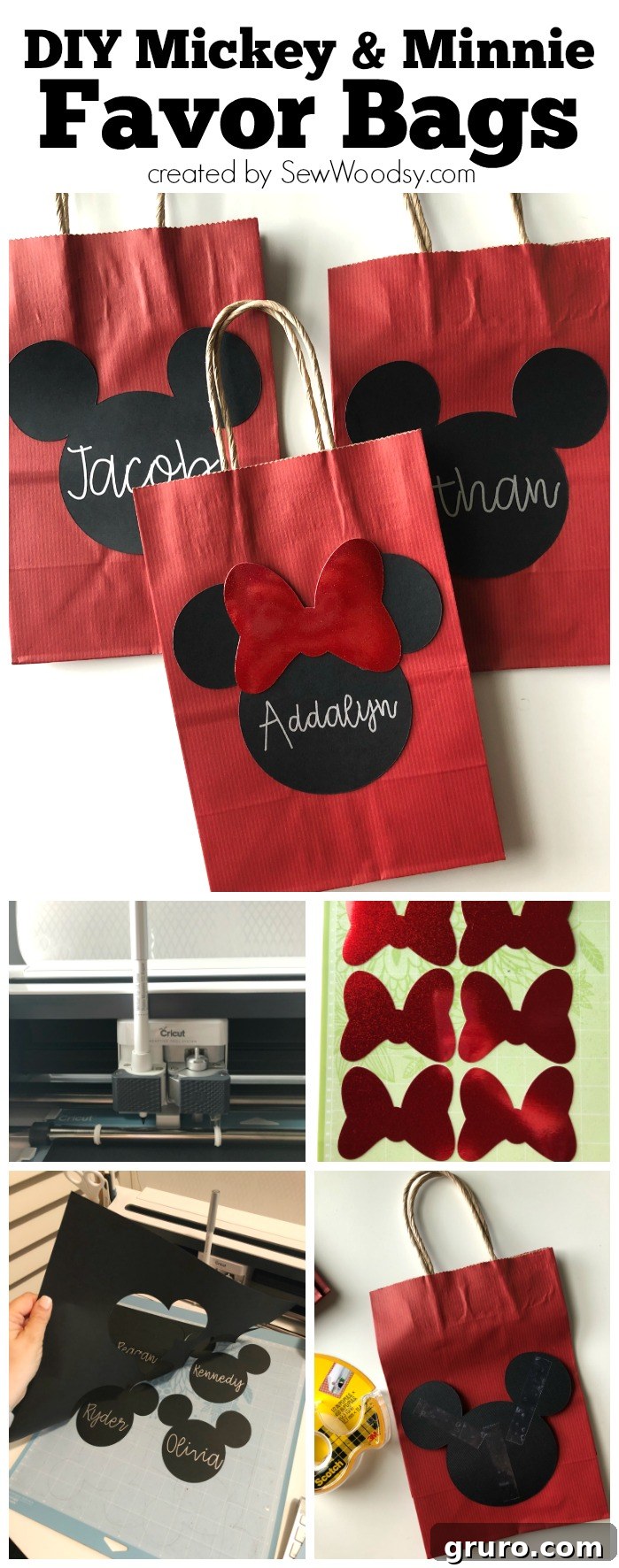 DIY Mickey & Minnie Mouse Favor Bags