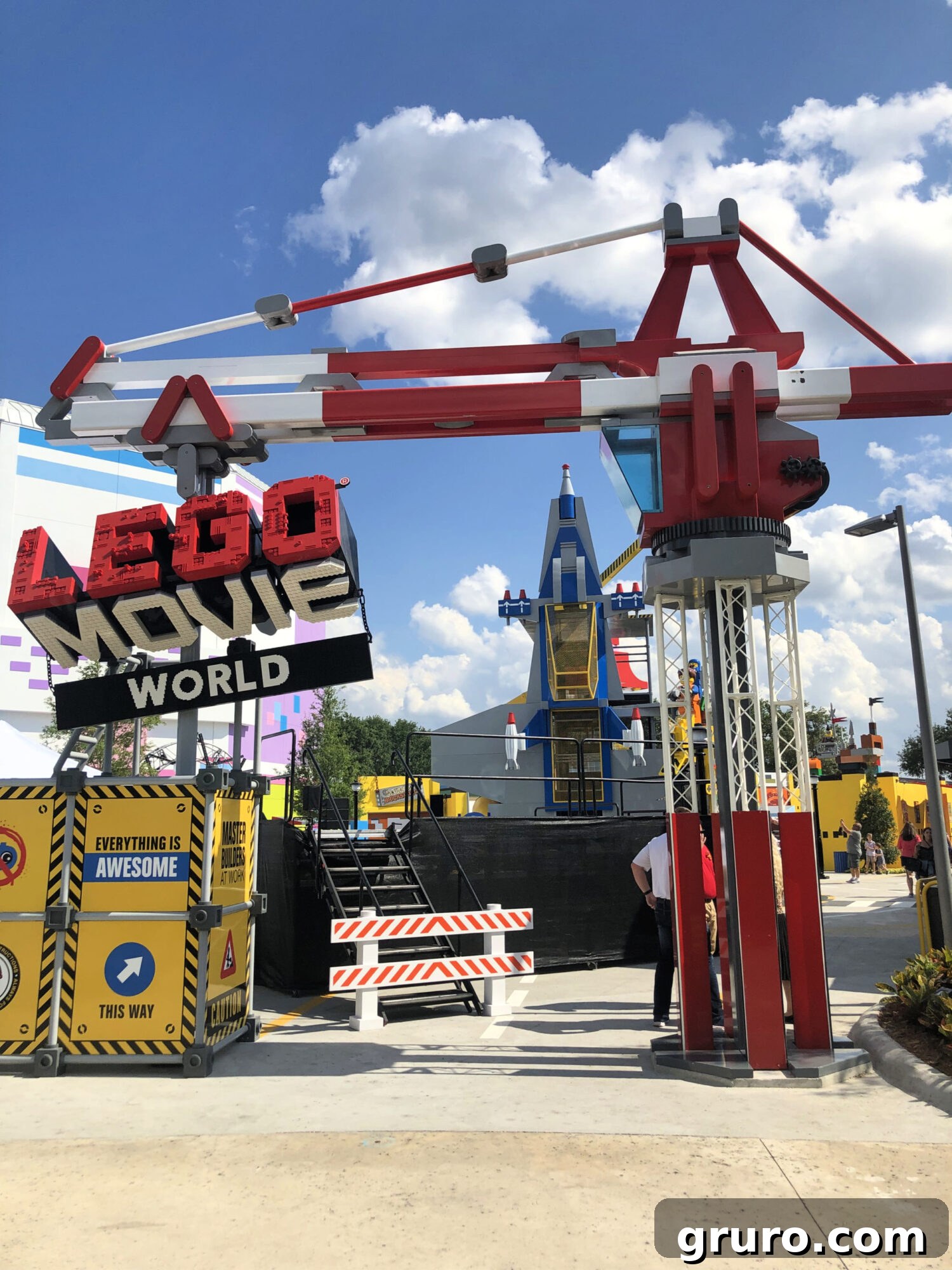 The grand entrance to The LEGO Movie World at LEGOLAND Florida Resort, welcoming guests into the film's universe.