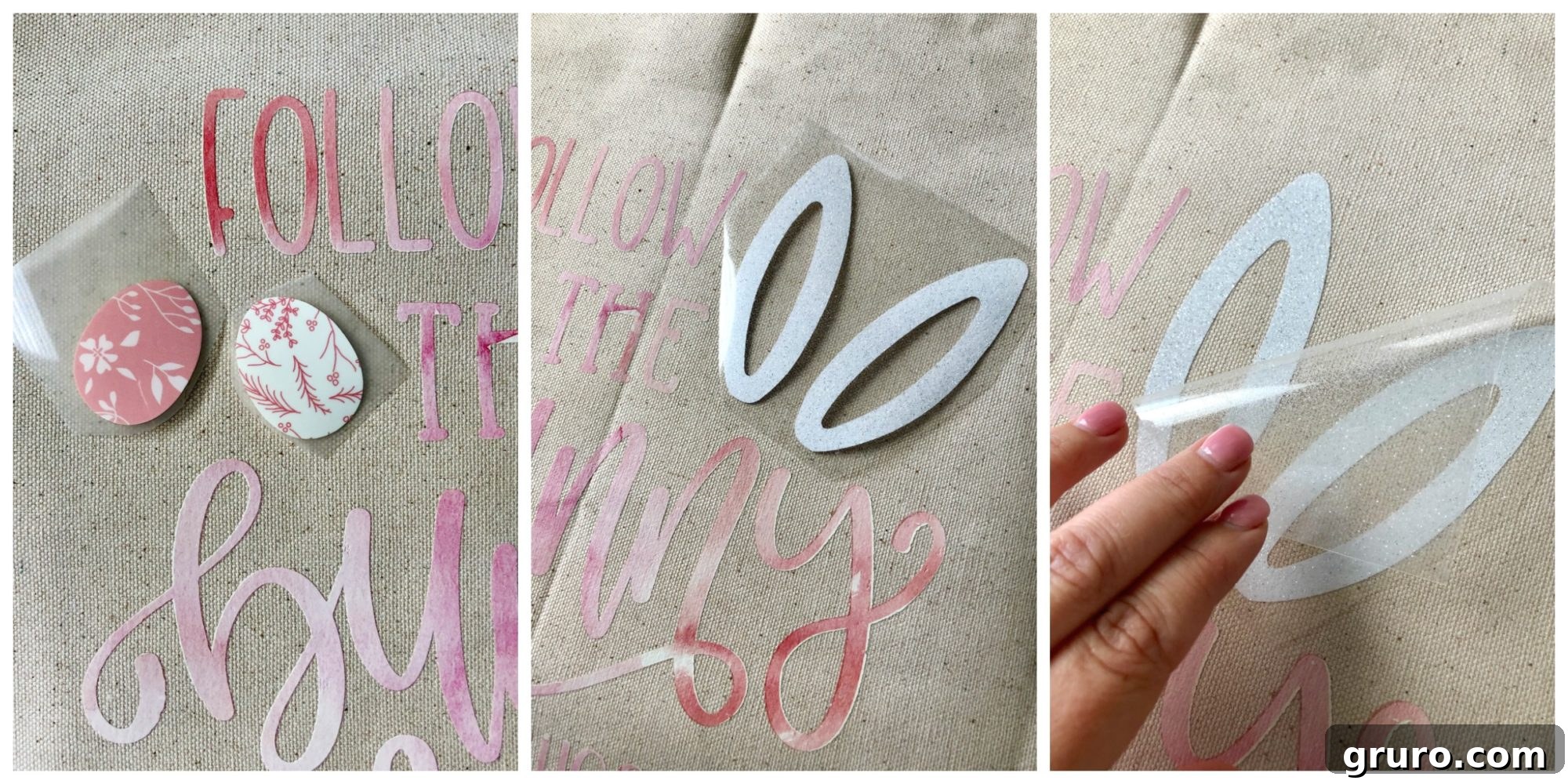 Adding additional Iron-On Vinyl layers to DIY Follow the Bunny Pillow