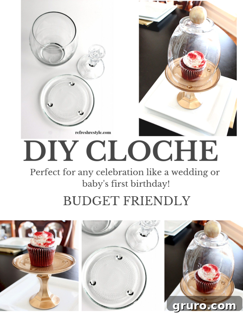 DIY Dollar Tree Cloche for festive holiday and celebration displays