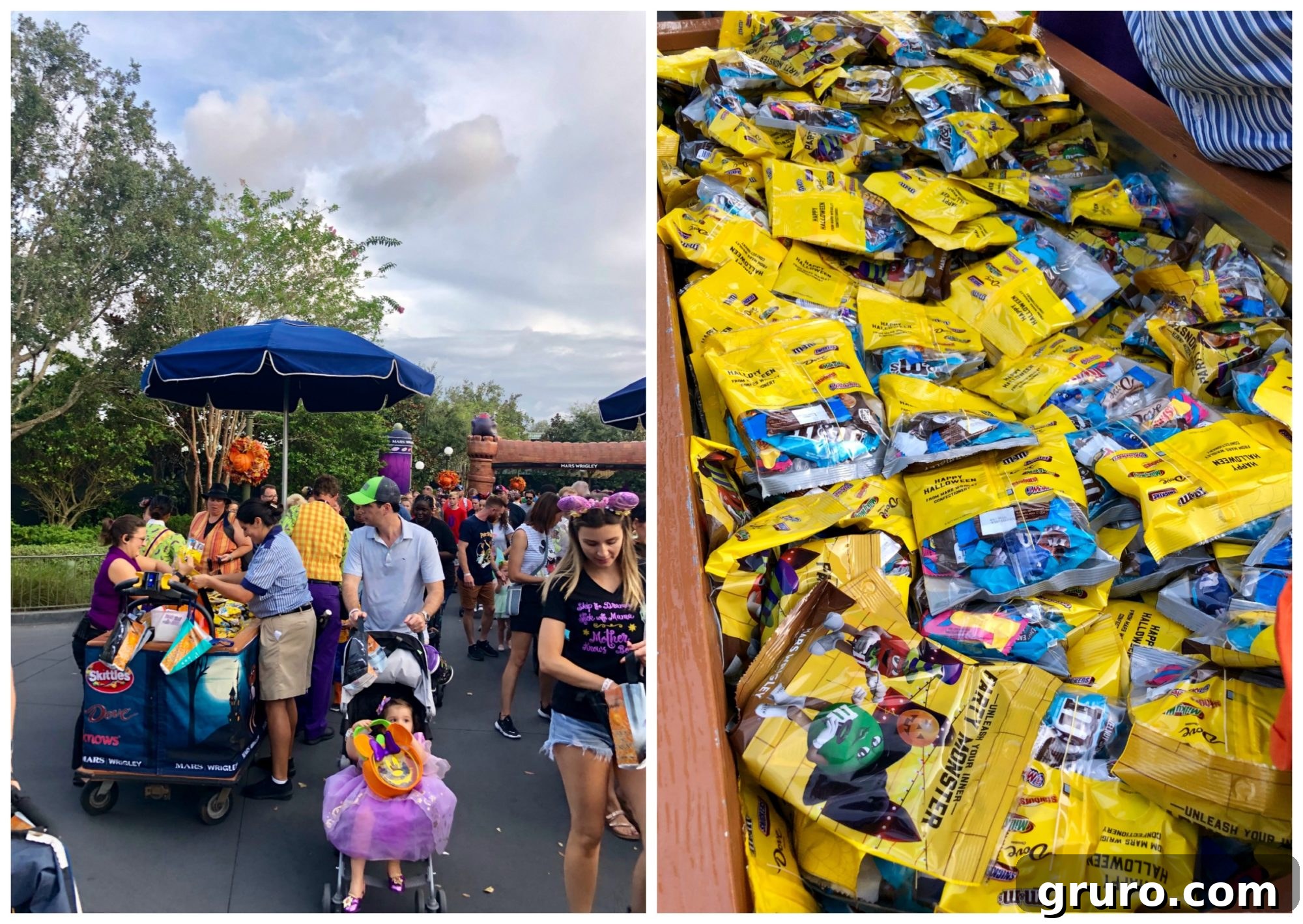 Mickey’s Not-So-Scary Halloween Party features numerous treat stations throughout Magic Kingdom.