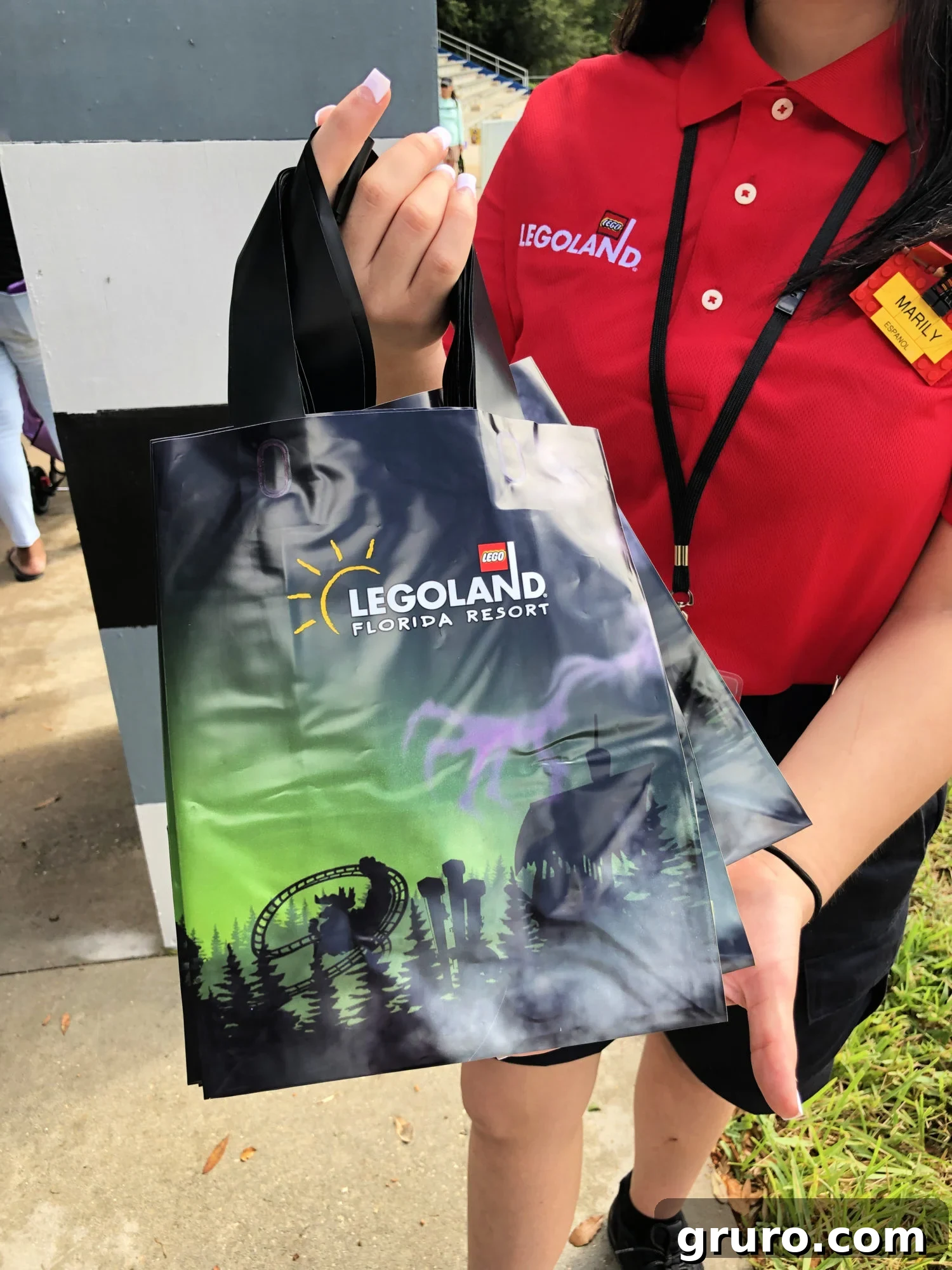 Child holding a LEGOLAND trick or treat bag