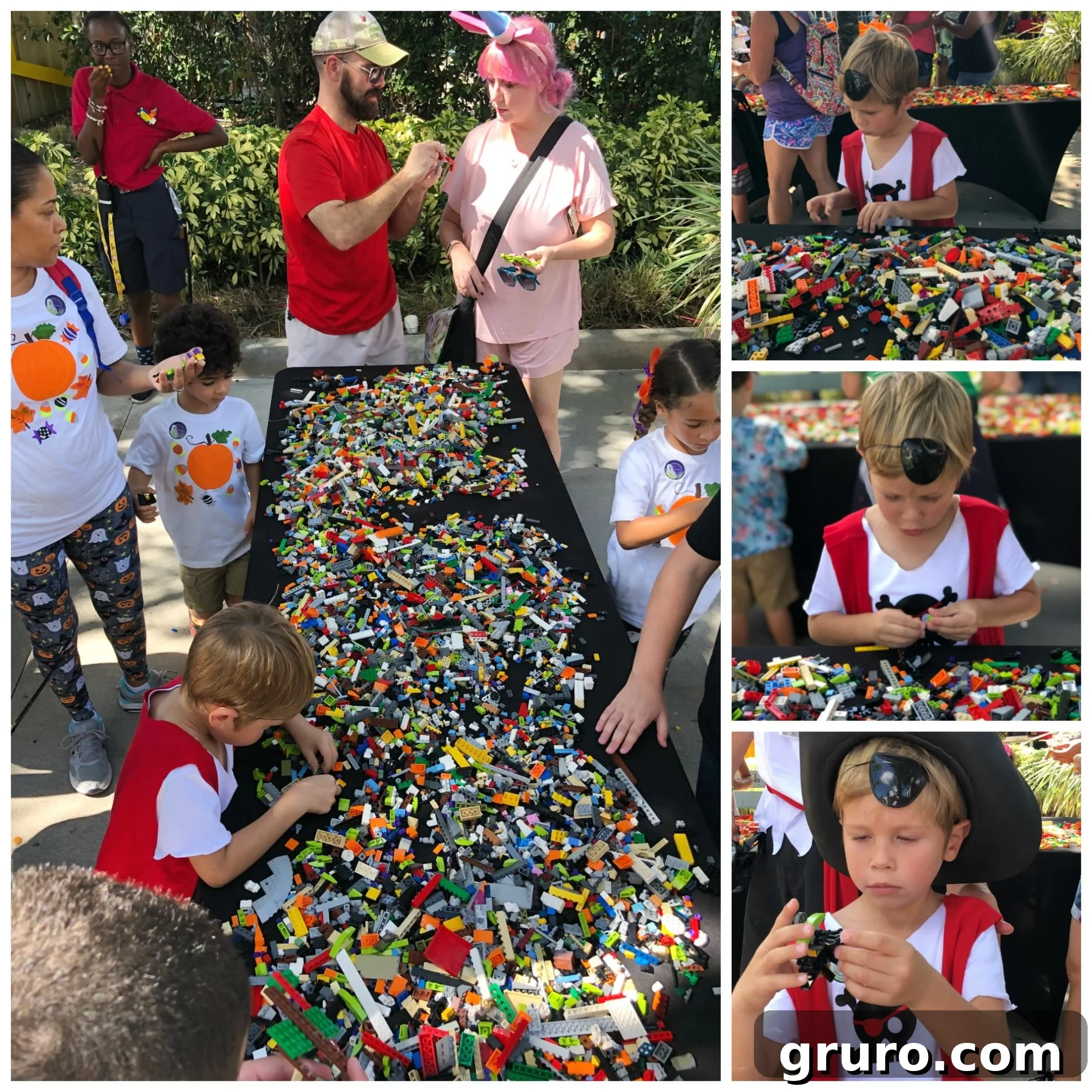 Children participating in Larger-than-Life LEGO builds activity