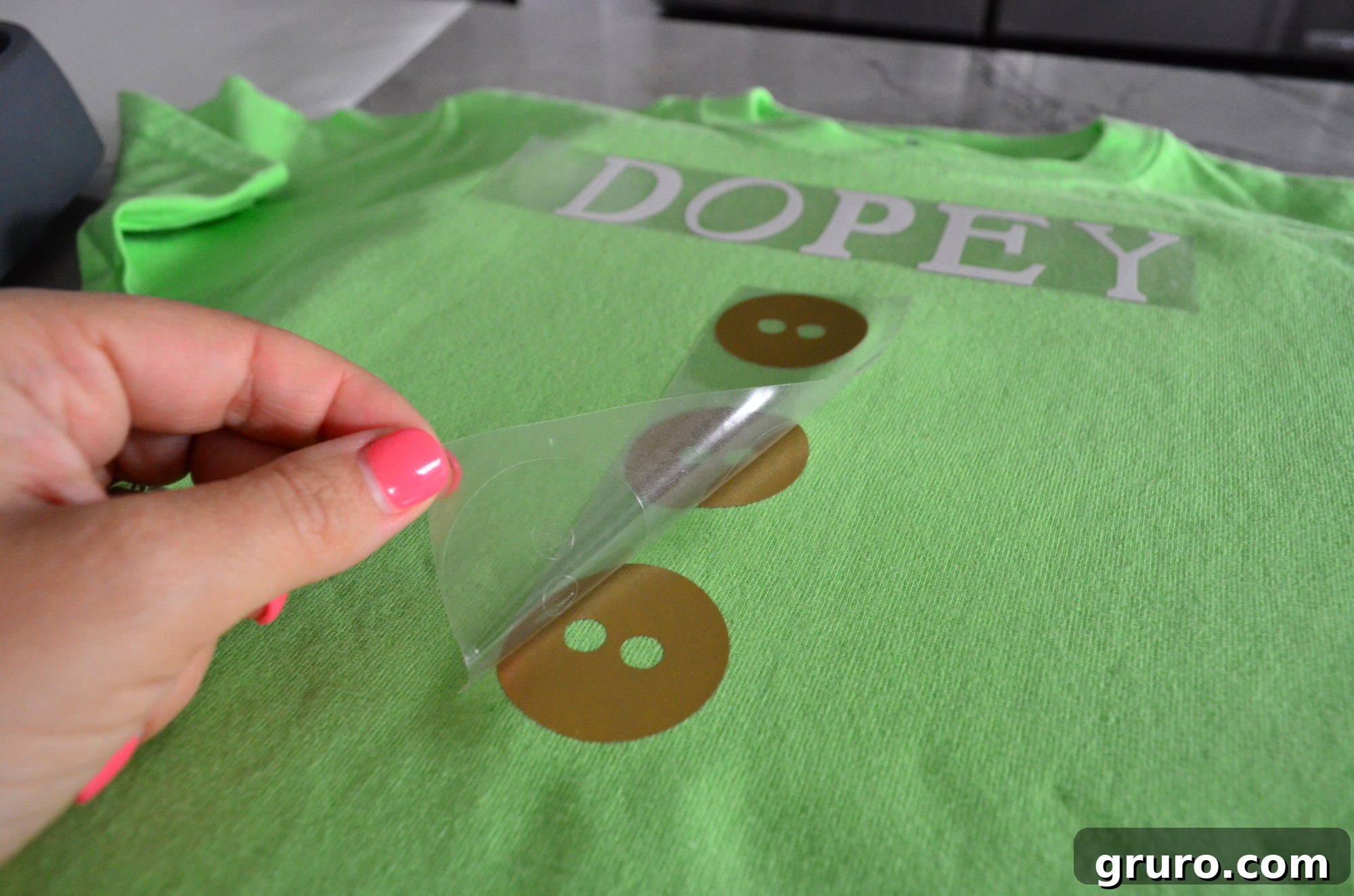 Seven Dwarfs Signature Tees 11 Removing Iron-On Vinyl carrier sheet from a shirt