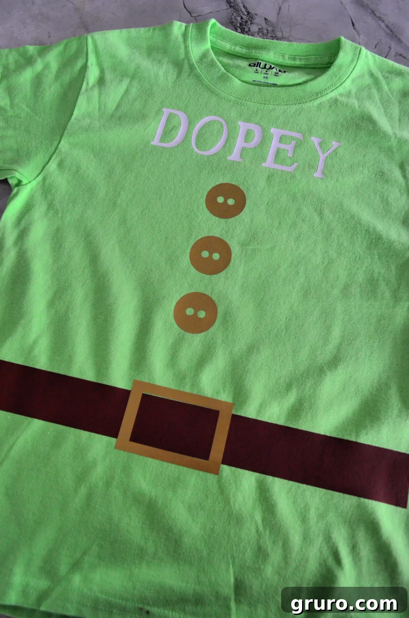 Seven Dwarfs Signature Tees 13 Completed Dopey Dwarf Costume Shirt with iron-on vinyl