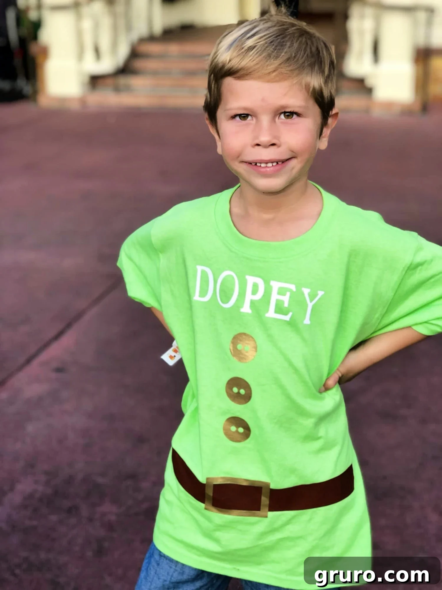 Seven Dwarfs Signature Tees 14 Adorable child dressed in a DIY Dopey Dwarf shirt costume