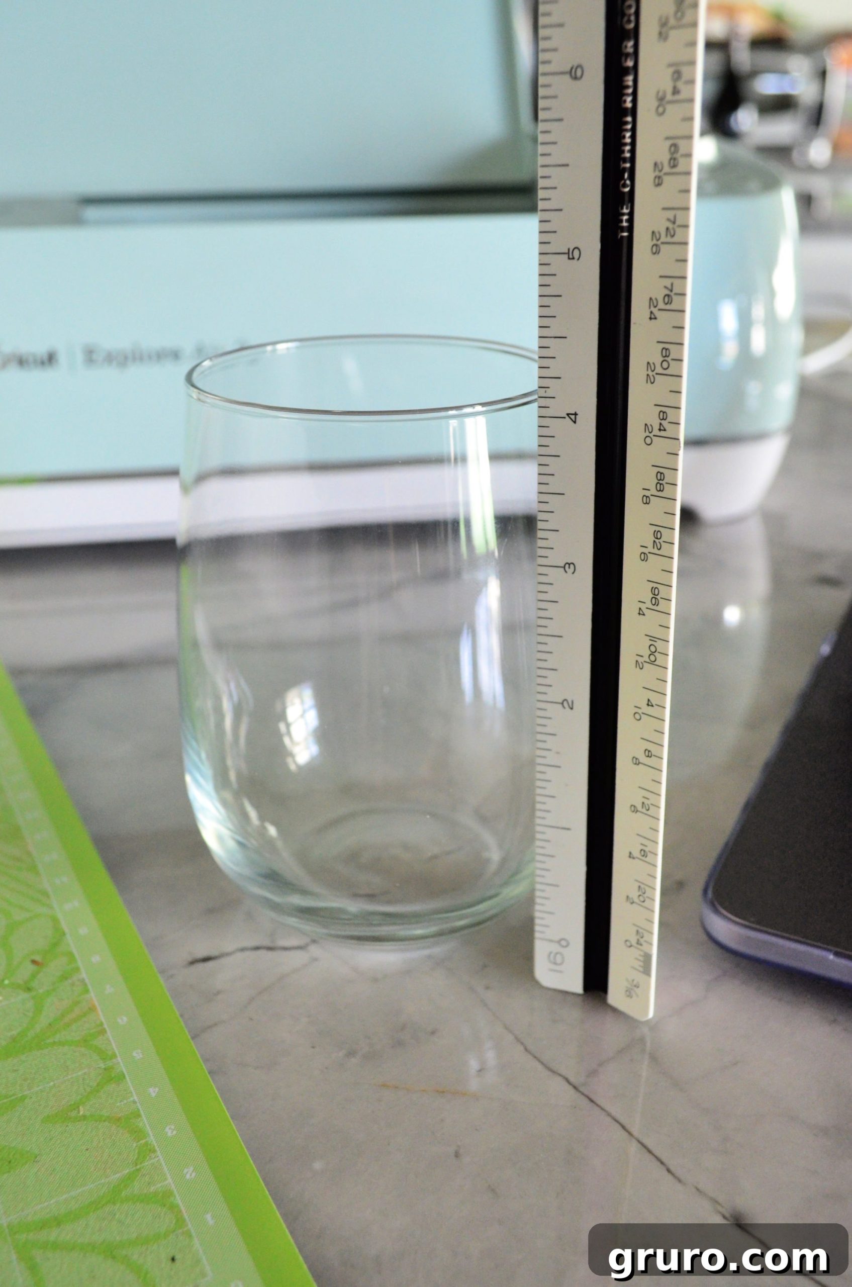 Measuring wine glass for DIY Personalized Jingle Juice design