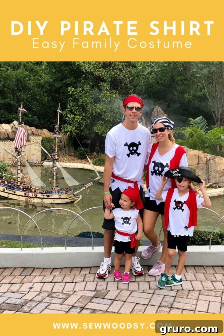 A finished DIY Pirate Shirt for easy pinning to Pinterest.