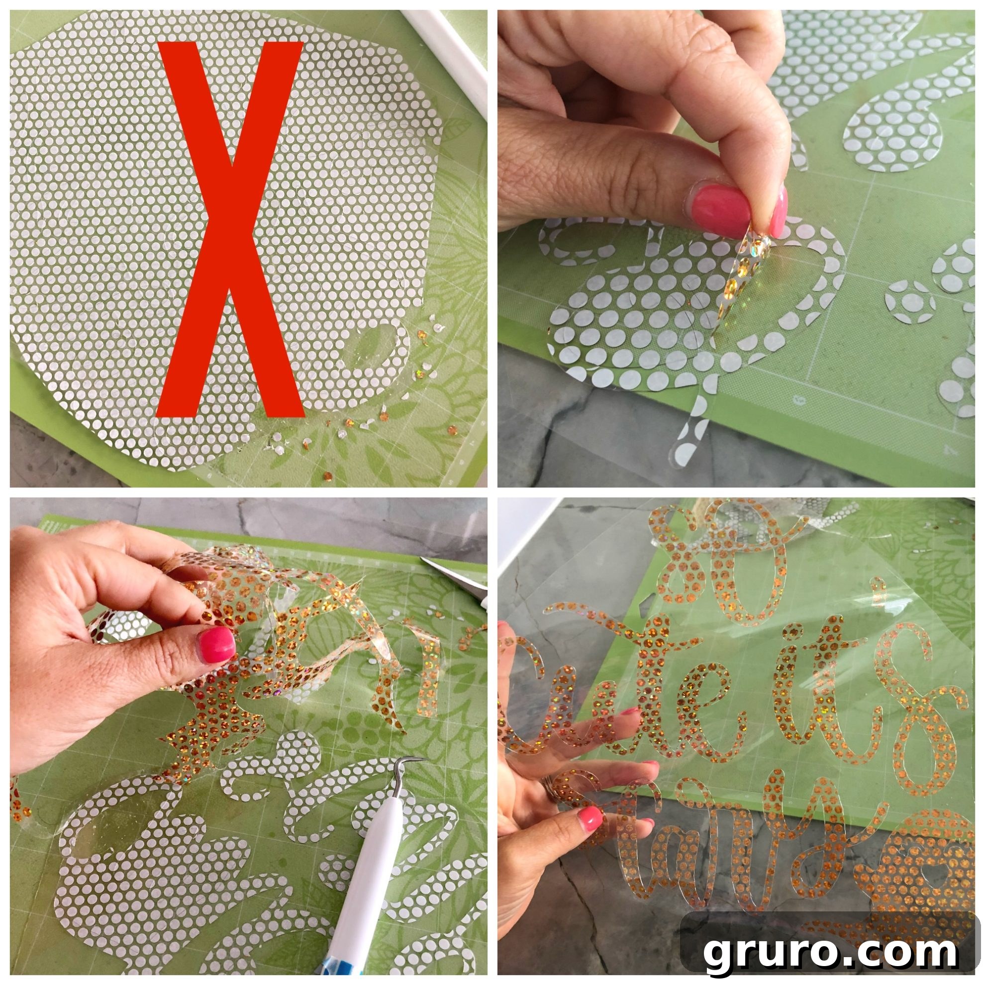 How to Weed Holographic Sparkle Iron-On Mosaic Circles