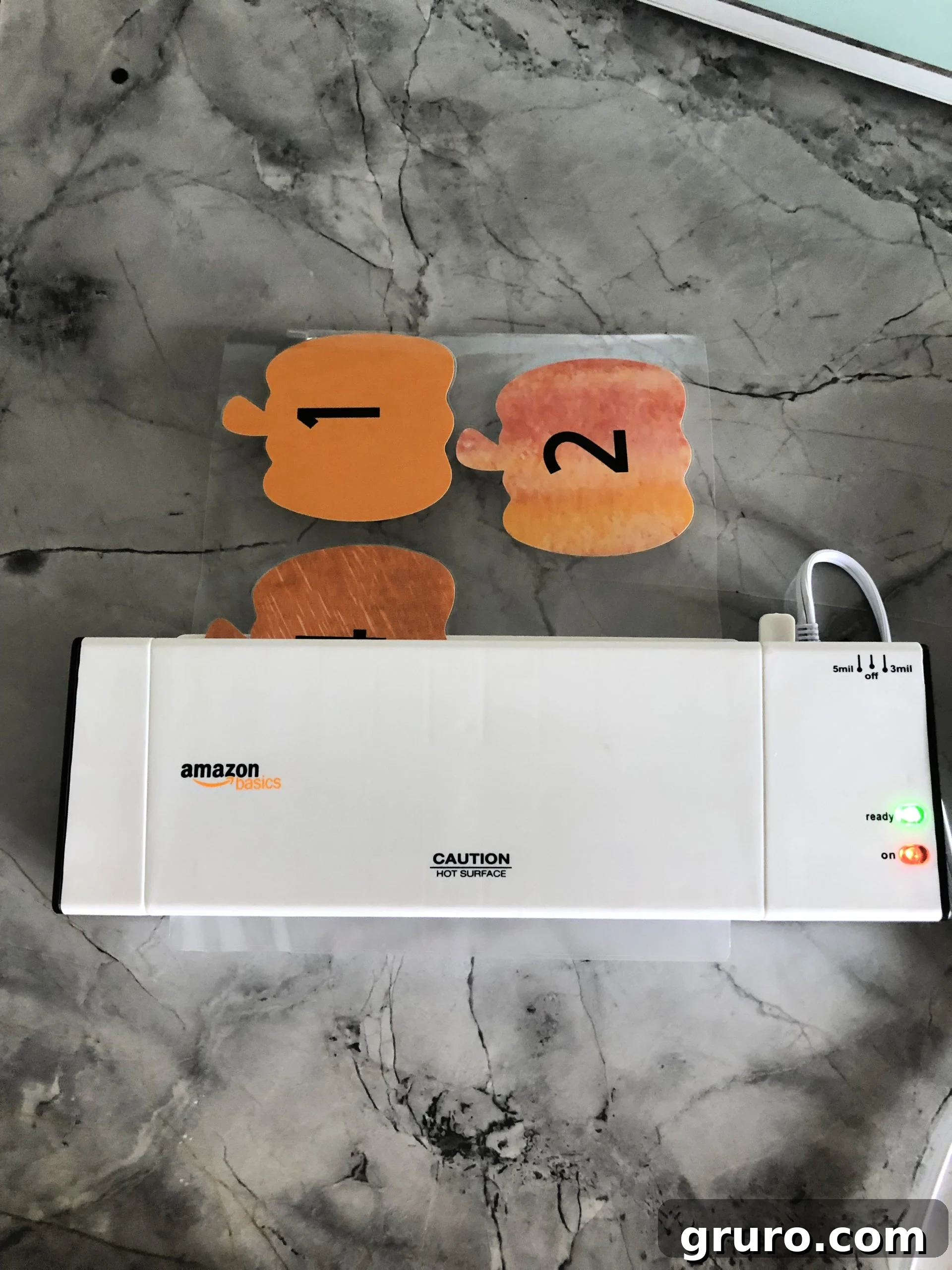 DIY Fishing for Numbered Pumpkins Game using the Amazon Laminator to laminate pumpkins