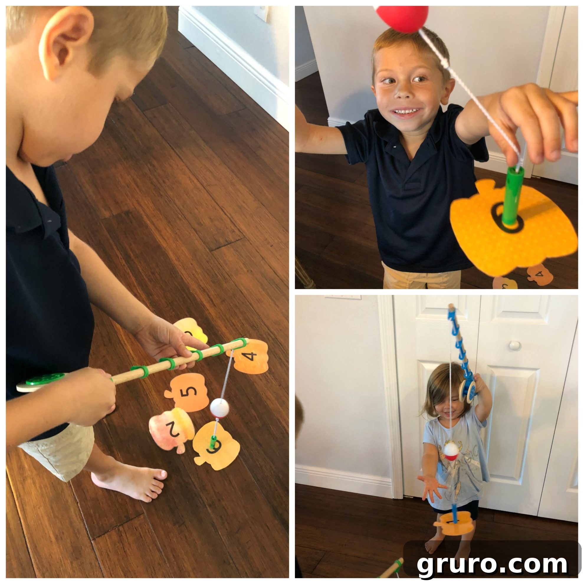 DIY Fishing for Numbered Pumpkins Learning Game great for young kids!