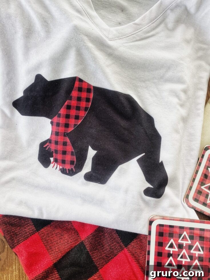 Adorable matching family pajamas with custom designs, made with a Cricut machine.