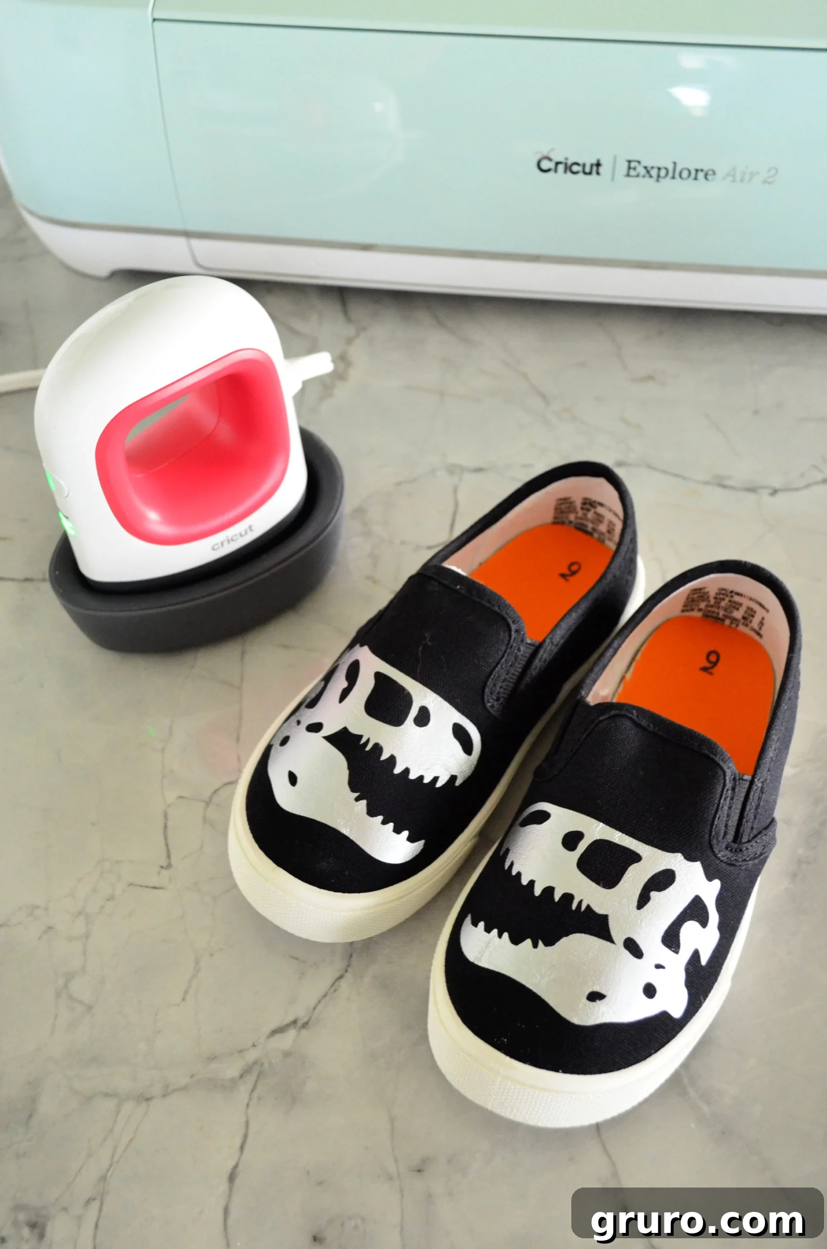 DIY Dinosaur Canvas Shoes using Cricut EasyPress Mini