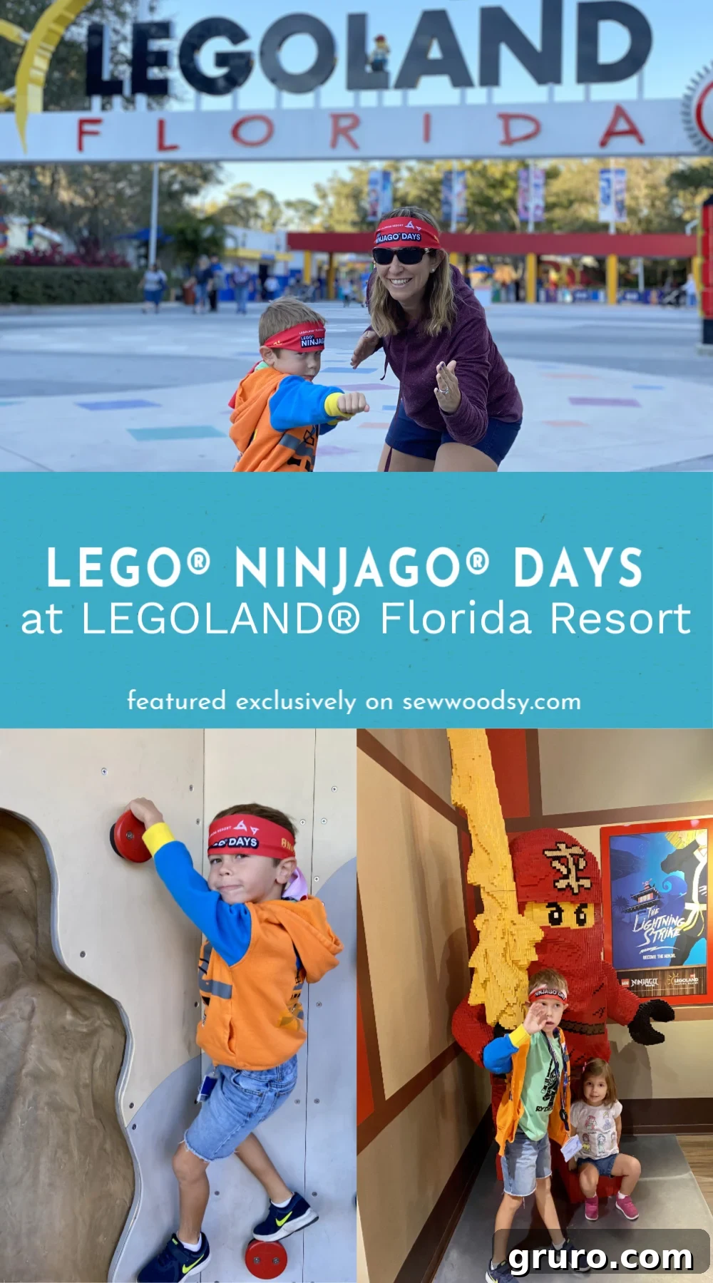 Collage of family fun activities during LEGO® NINJAGO® Days at LEGOLAND® Florida Resort