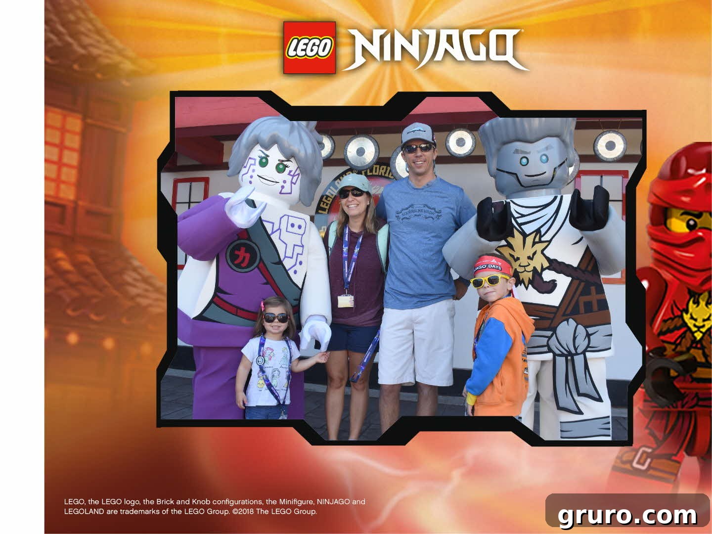 Ninjago Character Meet & Greets with two adults, and two kids.