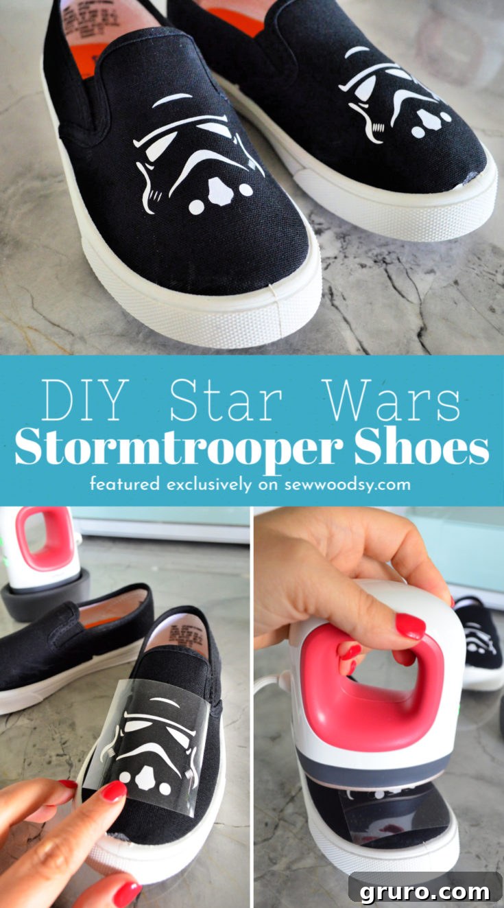 DIY Star Wars Stormtrooper Shoes project finished